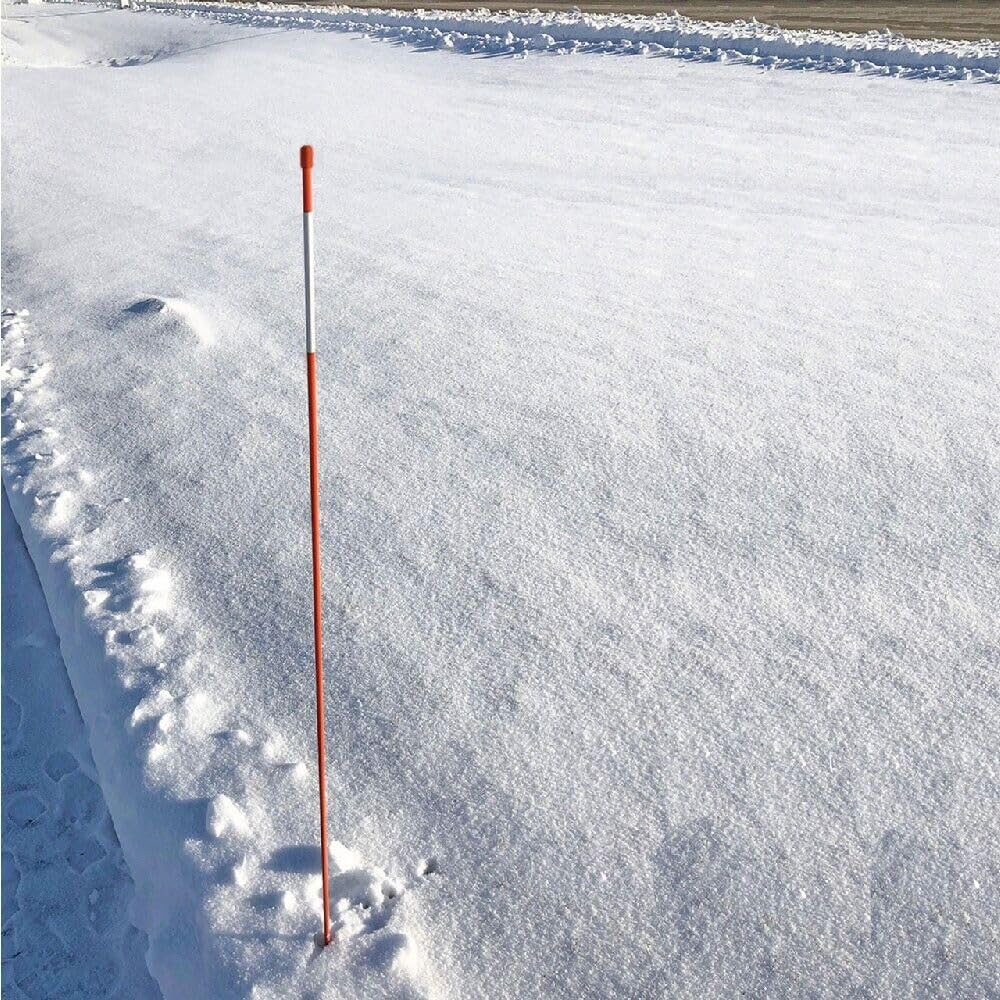 200 Pack 5/16 Inch Orange 48 Inch Reflective Driveway Markers - Heavy Duty Snow Stakes for Plowing Driveways, Parking Lots, Walkways & Sidewalks - Ideal for Winter Safety & Road Visibility