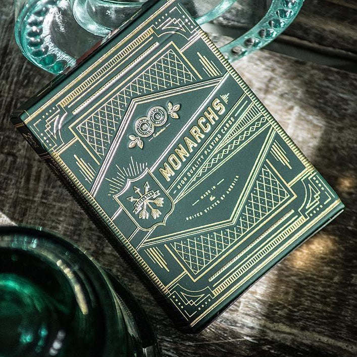 Premium Green Monarchs Playing Cards - Elegant & Durable Poker Deck for Magic Tricks, Cardistry & Casino Nights - Perfect for Game Nights, Poker Parties & Professional Performances
