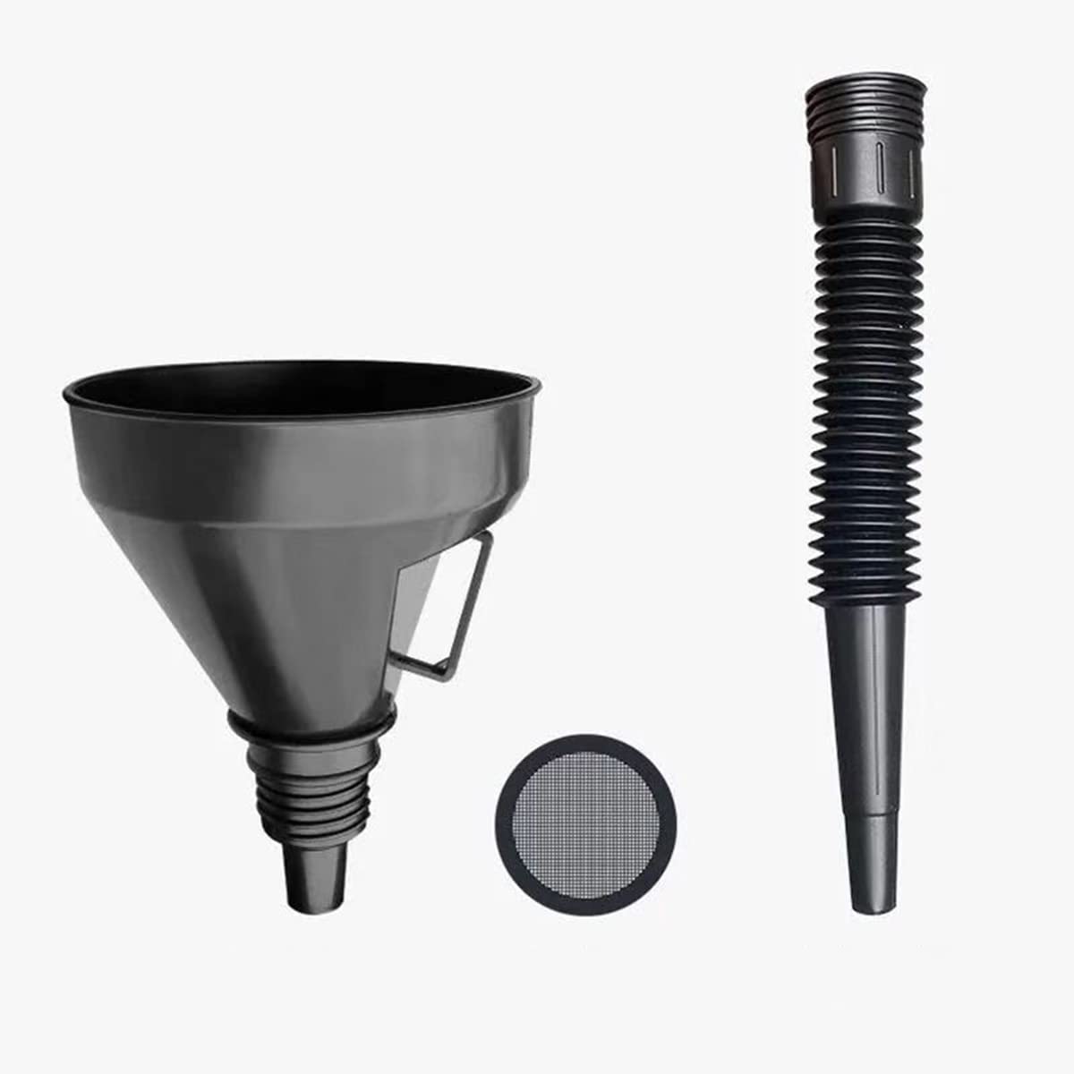 Multi-Purpose Large Plastic Funnel with Hose - Heavy Duty Oil Funnel for Automotive & Motorcycle Maintenance - Perfect for Engine Oil Changes, Diesel, Kerosene & Gasoline Transfer - Ideal for DIY Car Care, Garage Use & Fluid Management