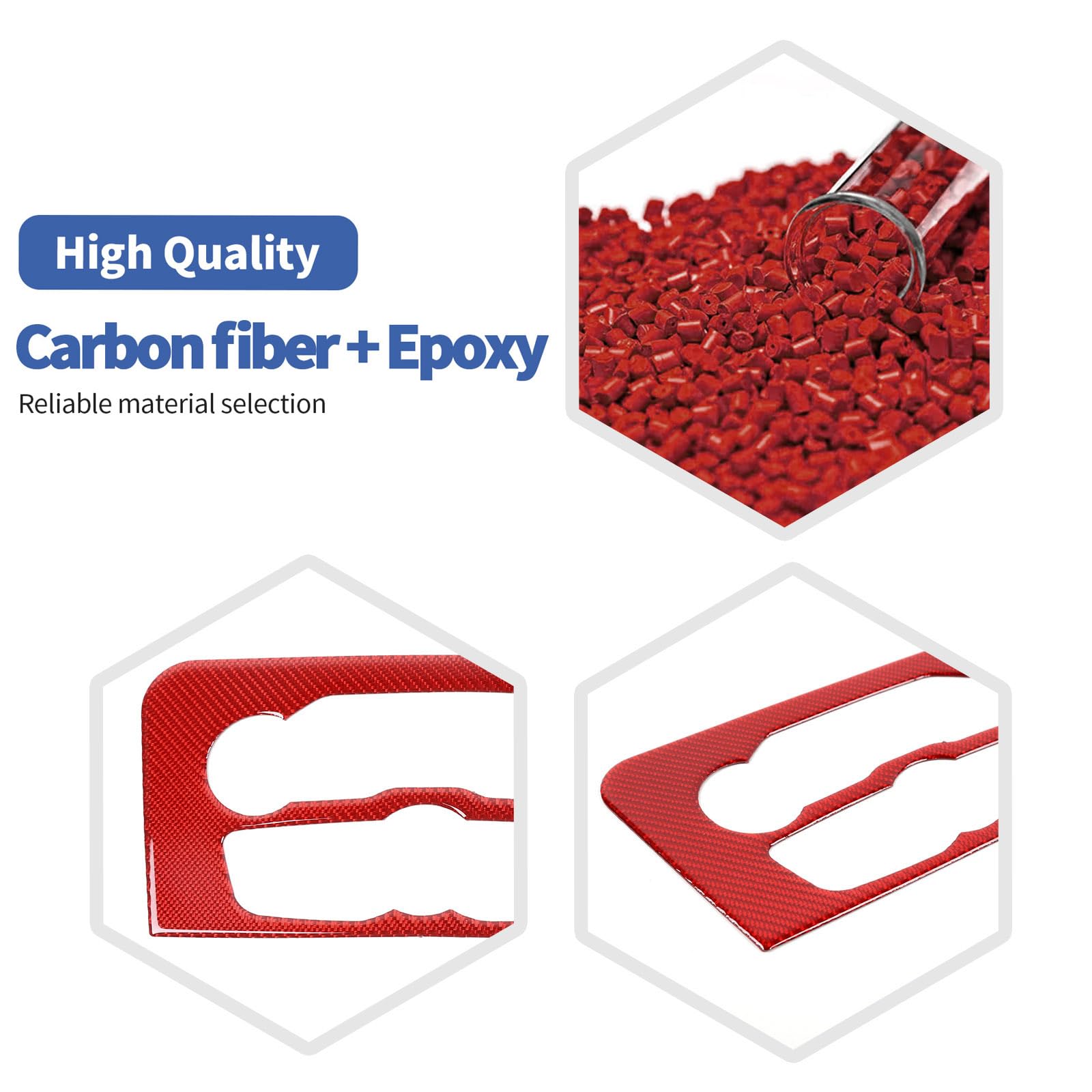 Soft Red Carbon Fiber Dashboard Center Console Trim Cover for Dodge Charger 2015-2023 | Interior Accessories | Upgrade Your Car's Style & Protection | Perfect for Daily Driving & Car Shows