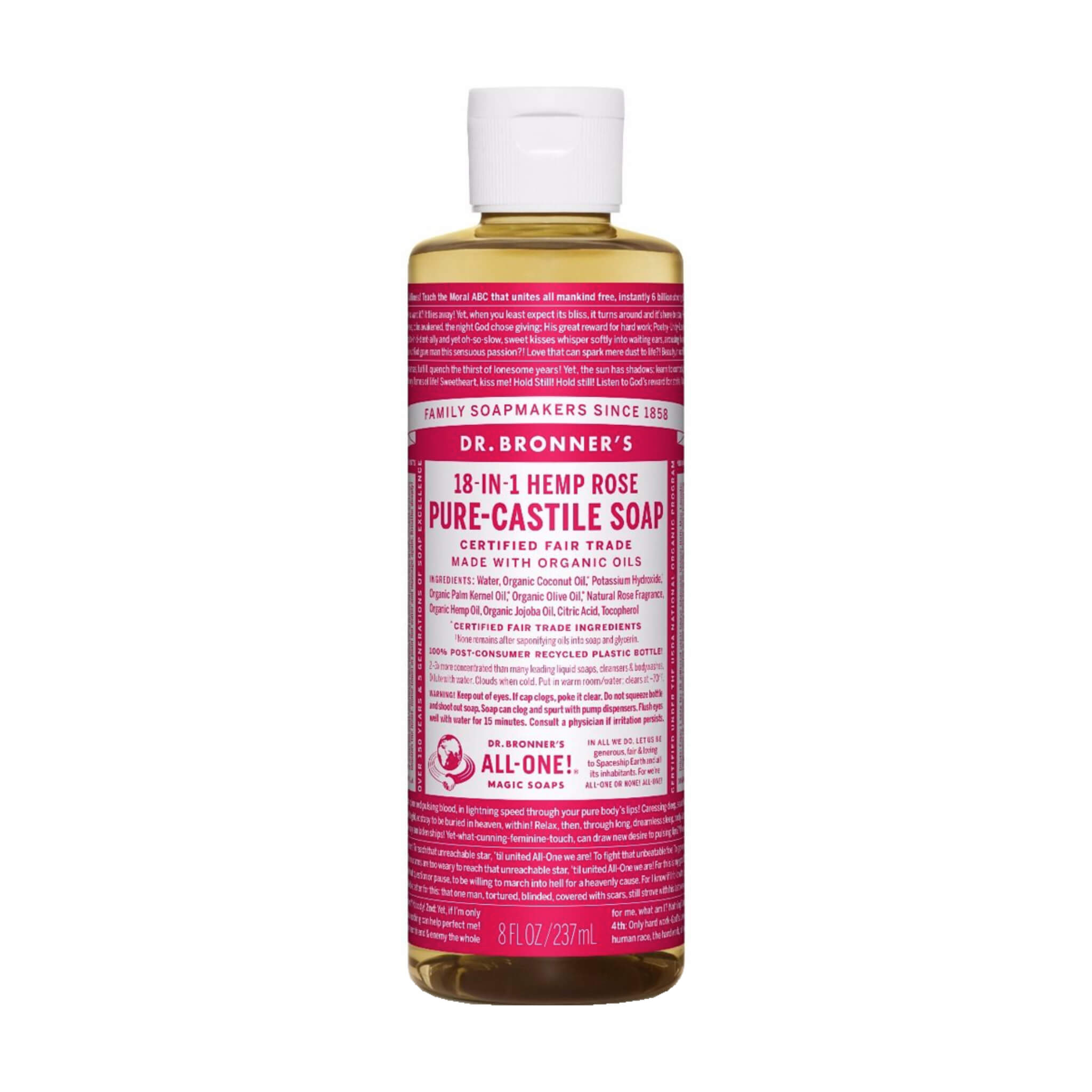 Organic Pure Castile Liquid Soap - All-Natural Vegan Body Wash & Hand Soap for Sensitive Skin | Gentle Cleanser for Face, Baby & Household Cleaning | Eco-Friendly, Biodegradable & Cruelty-Free