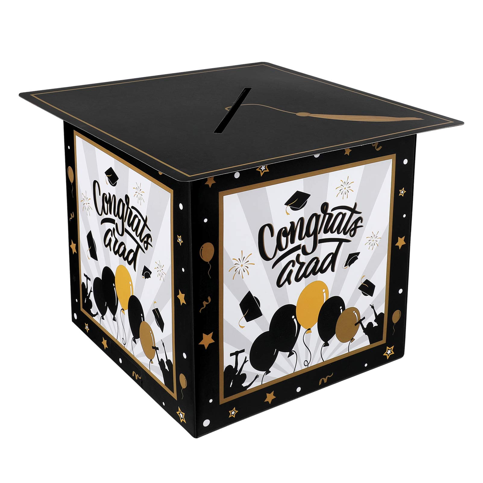 PRETYZOOM 2021 Graduation Card Box - Class of 2021 Graduation Cap Candy Box for Graduation Party Decorations, Favors & Gifts - Perfect for High School, College Graduation Celebrations & Photo Props