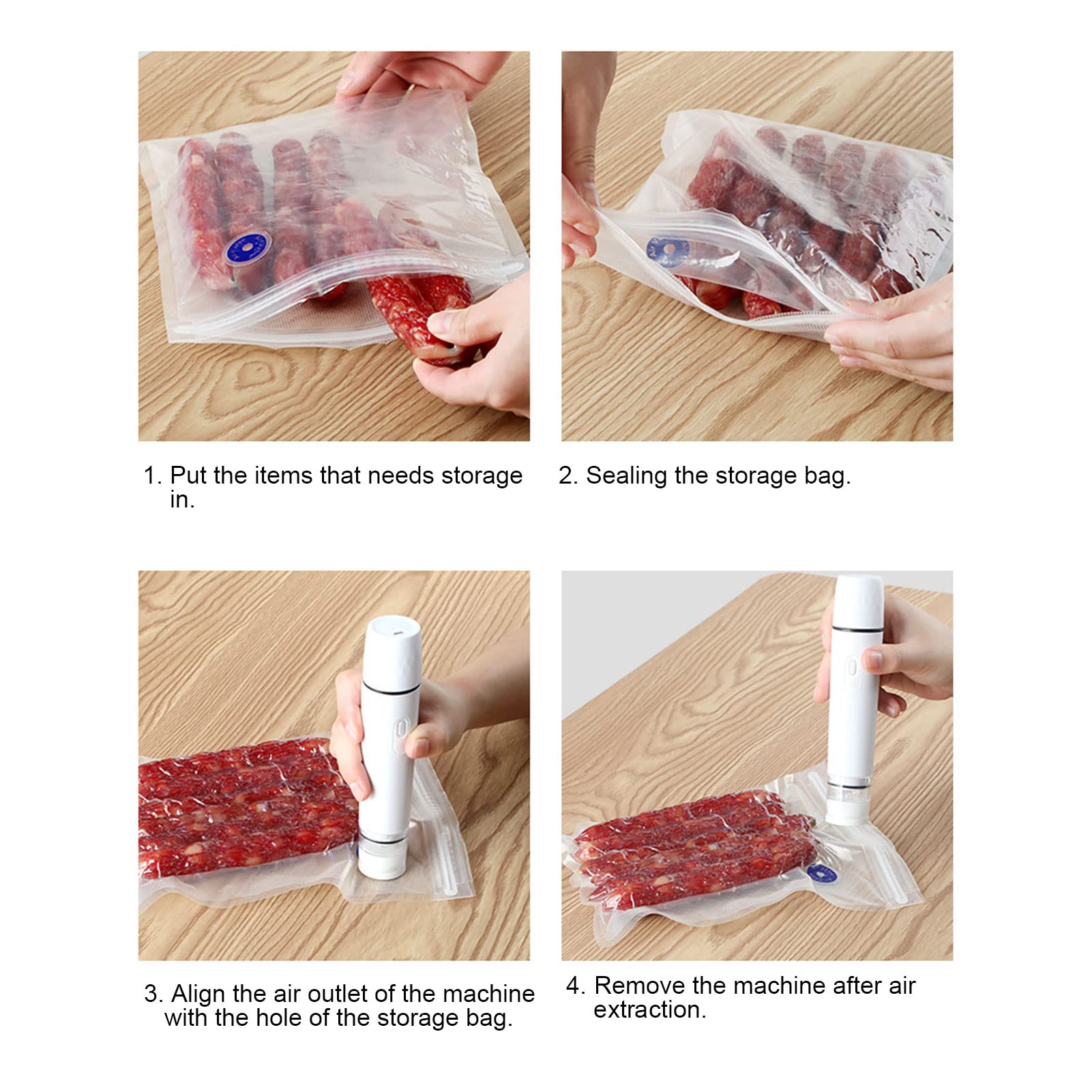 **Cordless Electric Air Pump Vacuum Sealer - Handheld Automatic Food Vacuum Sealing Machine for Fresh Food Storage | Compact & Portable for Kitchen, Travel & Camping (White)**