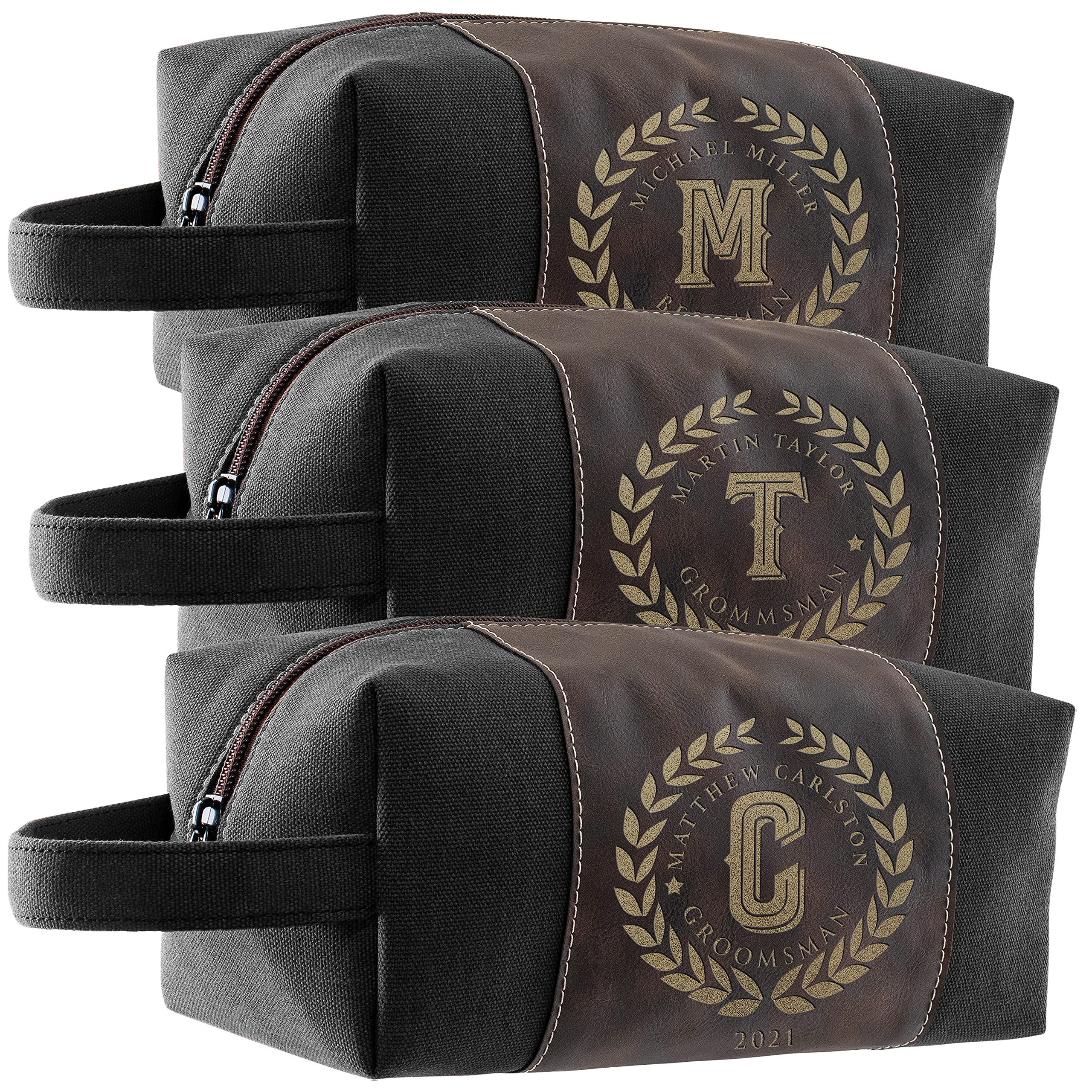 Personalized Groomsmen Toiletry Bags - Custom Engraved Men's Travel Cosmetic Bag - Unique Wedding Party Gifts for Groom, Best Man & Bridesmaids - Perfect for Bachelor Trips, Honeymoons & Destination Weddings