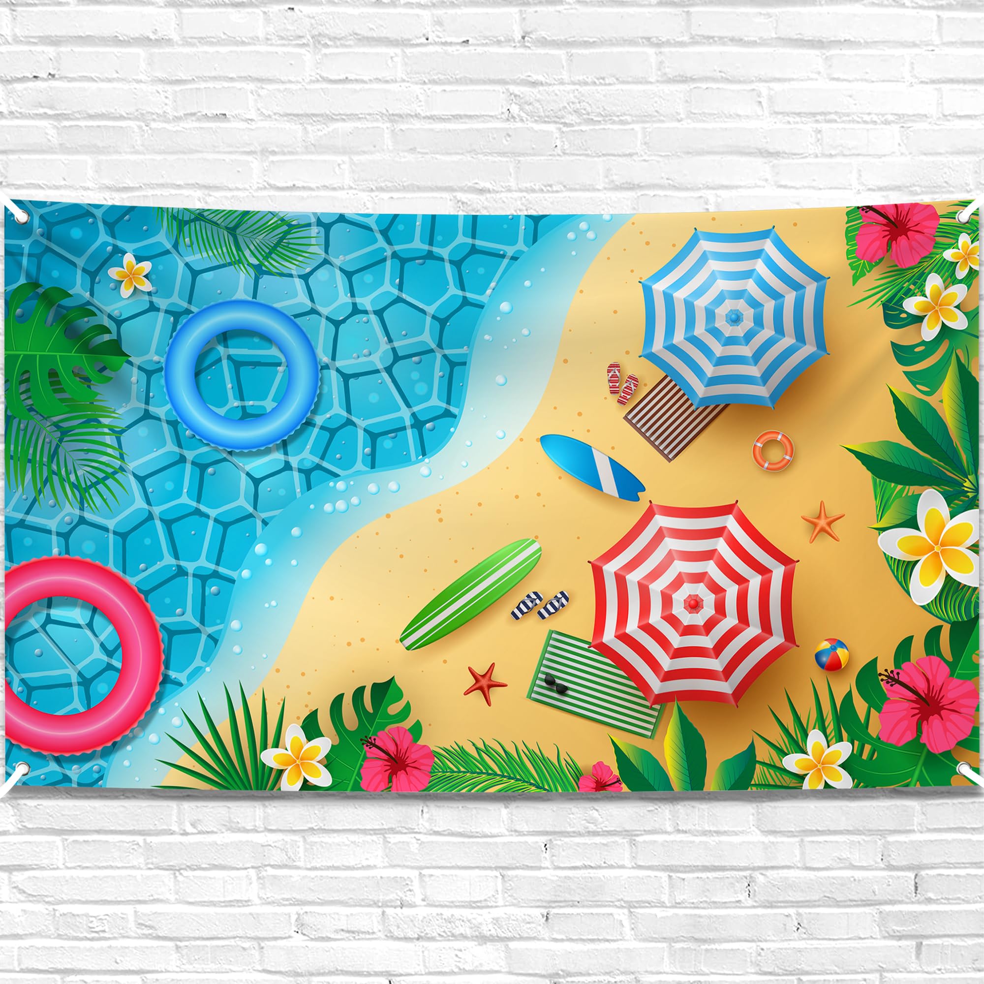 KatchOn Extra Large 72x44 Inch Summer Beach Banner Decorations - Vibrant Backdrop for Beach Parties, Summer Celebrations & Poolside Events | Perfect for Outdoor Decor, Photo Booths & Themed Gatherings