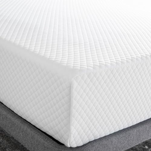 6 Inch Full Size Memory Foam Mattress - Medium Firm Cooling Gel & Green Tea Infused, CertiPUR-US Certified, Pressure Relieving Bed in a Box with Breathable Soft Fabric Cover - Perfect for Guest Rooms, Dorms & Small Apartments