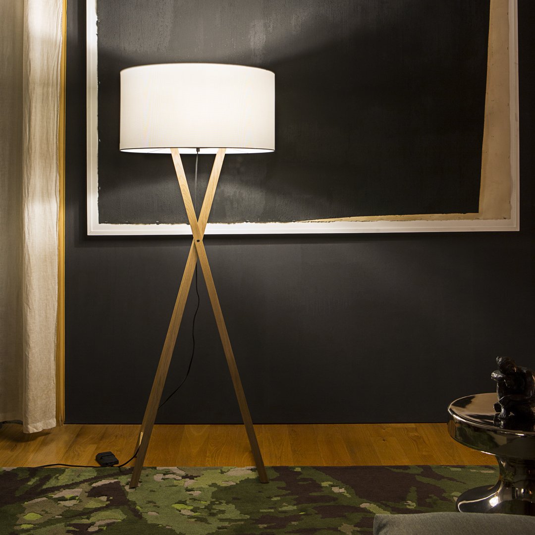 Joan Gaspar Cala Floor Lamp by Marset - Modern LED Floor Lamp for Living Room, Bedroom & Office - Adjustable Height & Dimmable Light for Ambient & Task Lighting