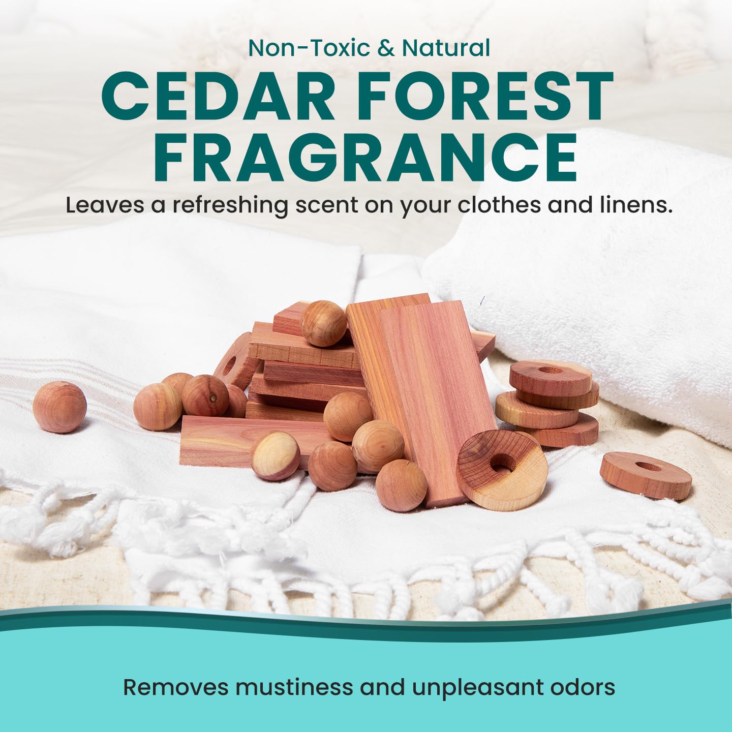120-Piece Lavender & Cedar Scented Closet Freshener Pack - Natural Cedar Balls, Hanger Rings & Scent Bags for Clothes Storage & Closet Protection - Wardrobe & Storage Organizer for Fresh, Fragrant Spaces