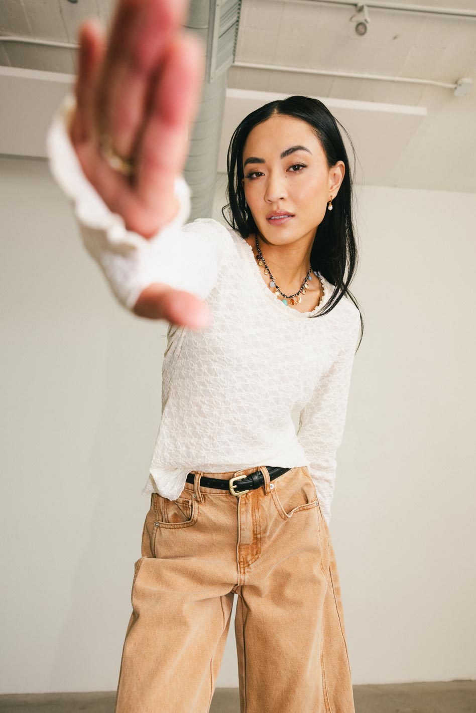 Gracey Lace Top in Cream | Elegant Women's Blouse | Perfect for Date Night & Special Occasions | FINAL SALE