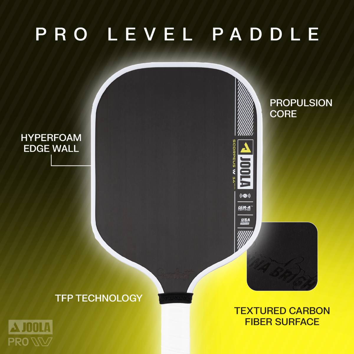 JOOLA Anna Bright Scorpeus Pro IV Table Tennis Paddle - Professional Ping Pong Racket with Premium Rubber for Spin & Control - Perfect for Tournaments, Club Play & Home Practice