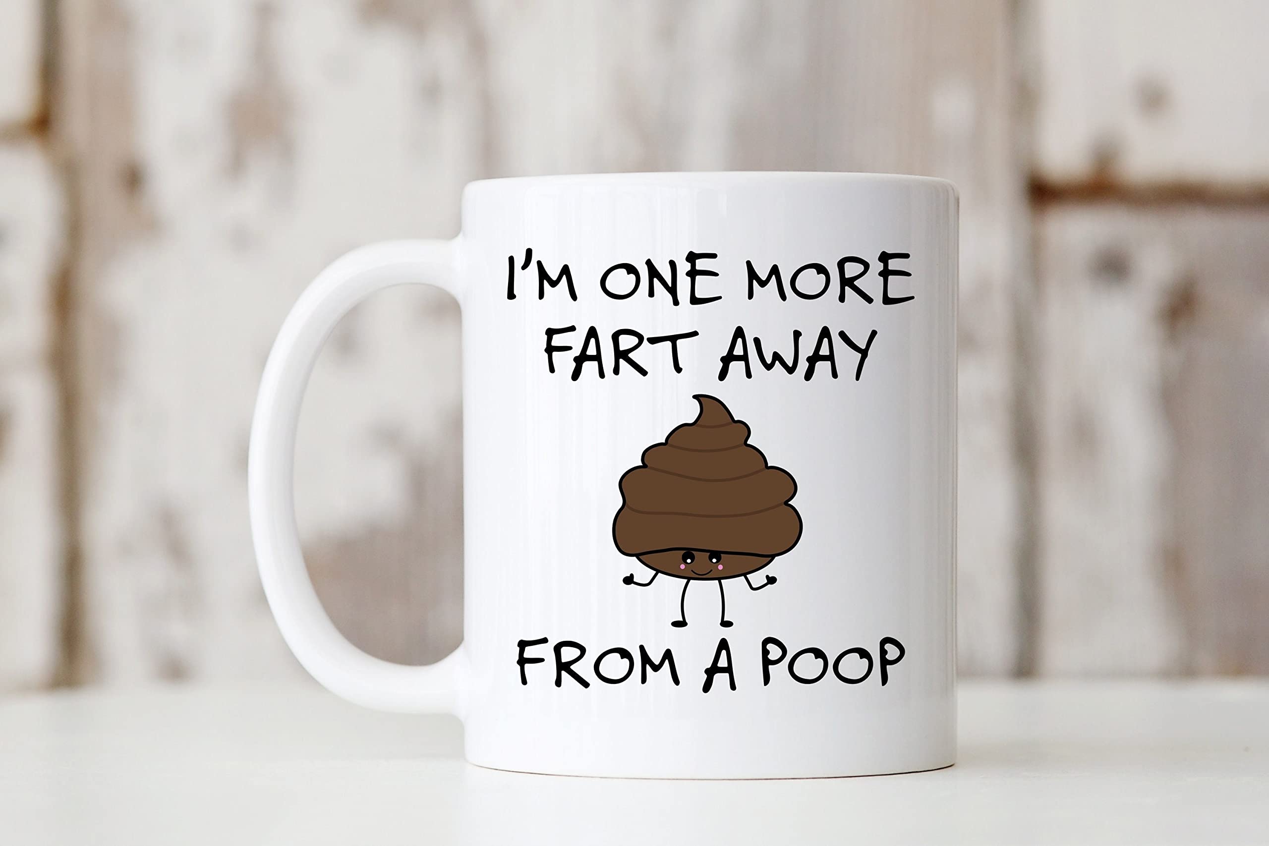 Funny Poop Coffee Mug - Cute Fart & Poop Joke Ceramic Mug for Moms - Perfect for Gag Gifts, Office Humor & Bathroom Decor