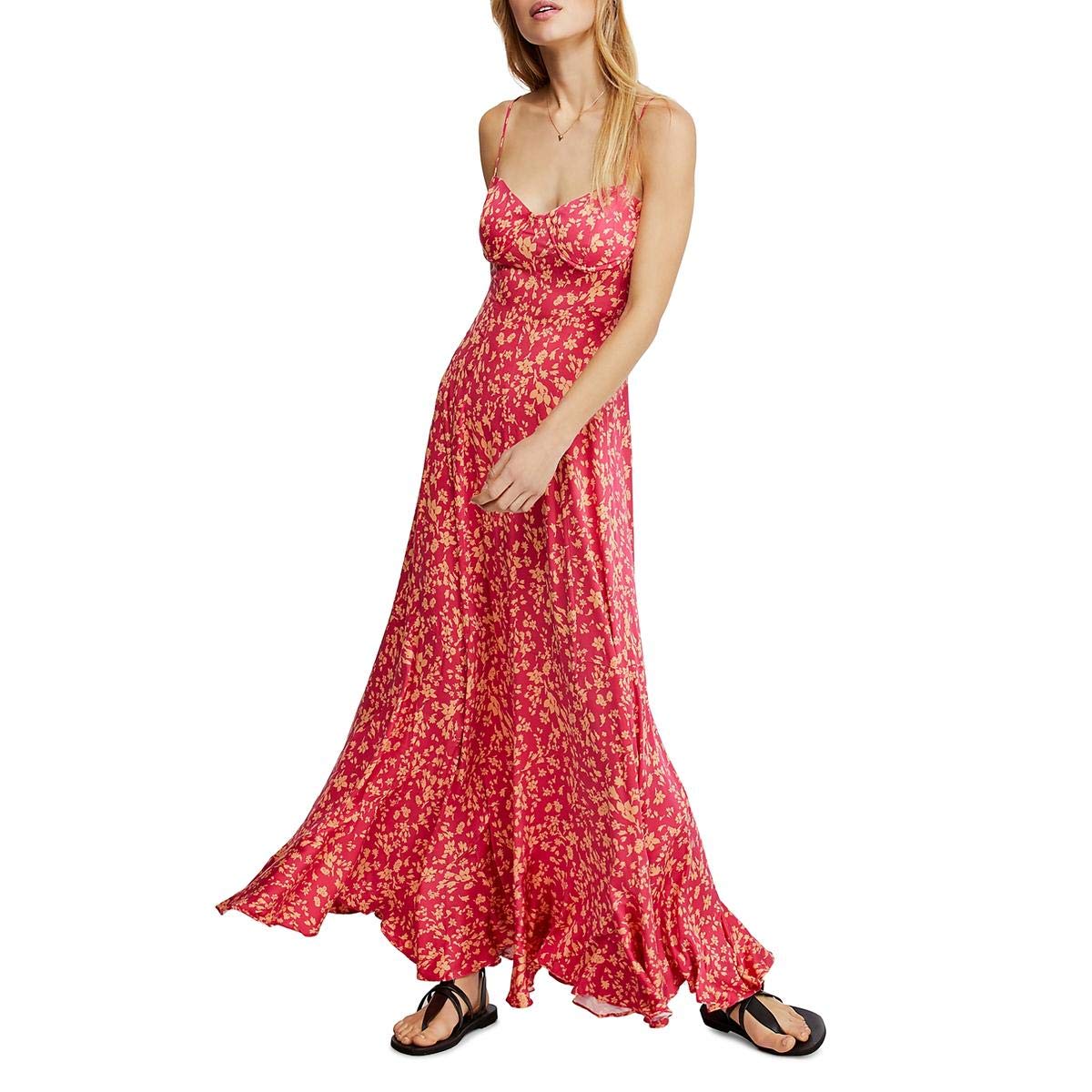 Free People Women's Under The Moonlight Maxi Dress - Flowy Bohemian Long Dress for Summer, Beach, Weddings & Special Occasions