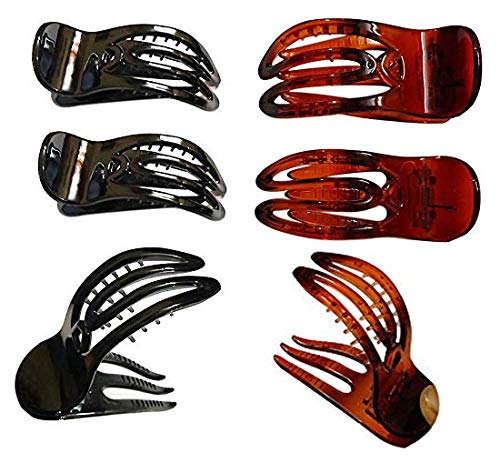 BHARATGAURAV Plastic Claw Hair Clips for Women & Girls - 4 Pack Multicolor Hair Claw Clips for Ponytails, Buns & Updos - Strong Hold Hair Accessories for Daily Use, Work & School
