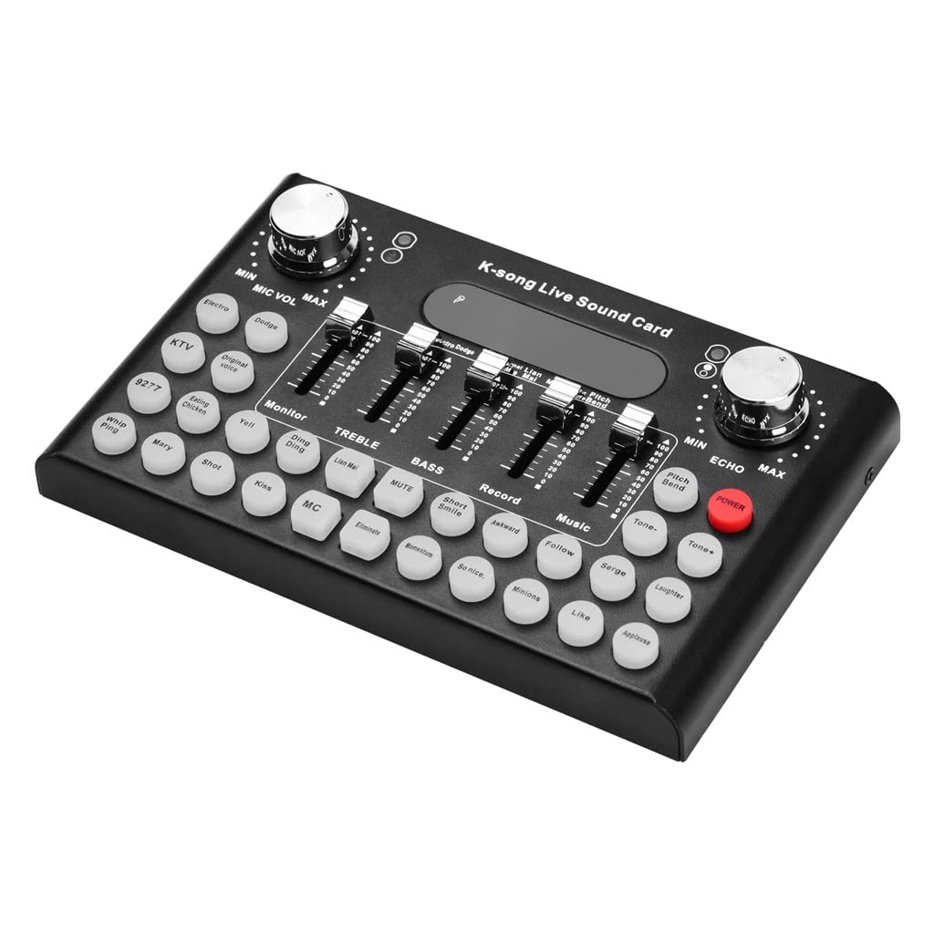 Professional USB Audio Mixer & Voice Changer - Smart Live Sound Card with 300+ Sound Effects, Noise Reduction for Podcasting, Gaming, Streaming & Recording (Compatible with PC/Mac/Phone)