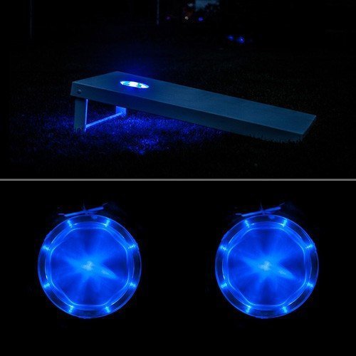 Custom LED Tailgate Cornhole Board Lights - Blue Glow for Outdoor Games, Parties & Backyard Fun