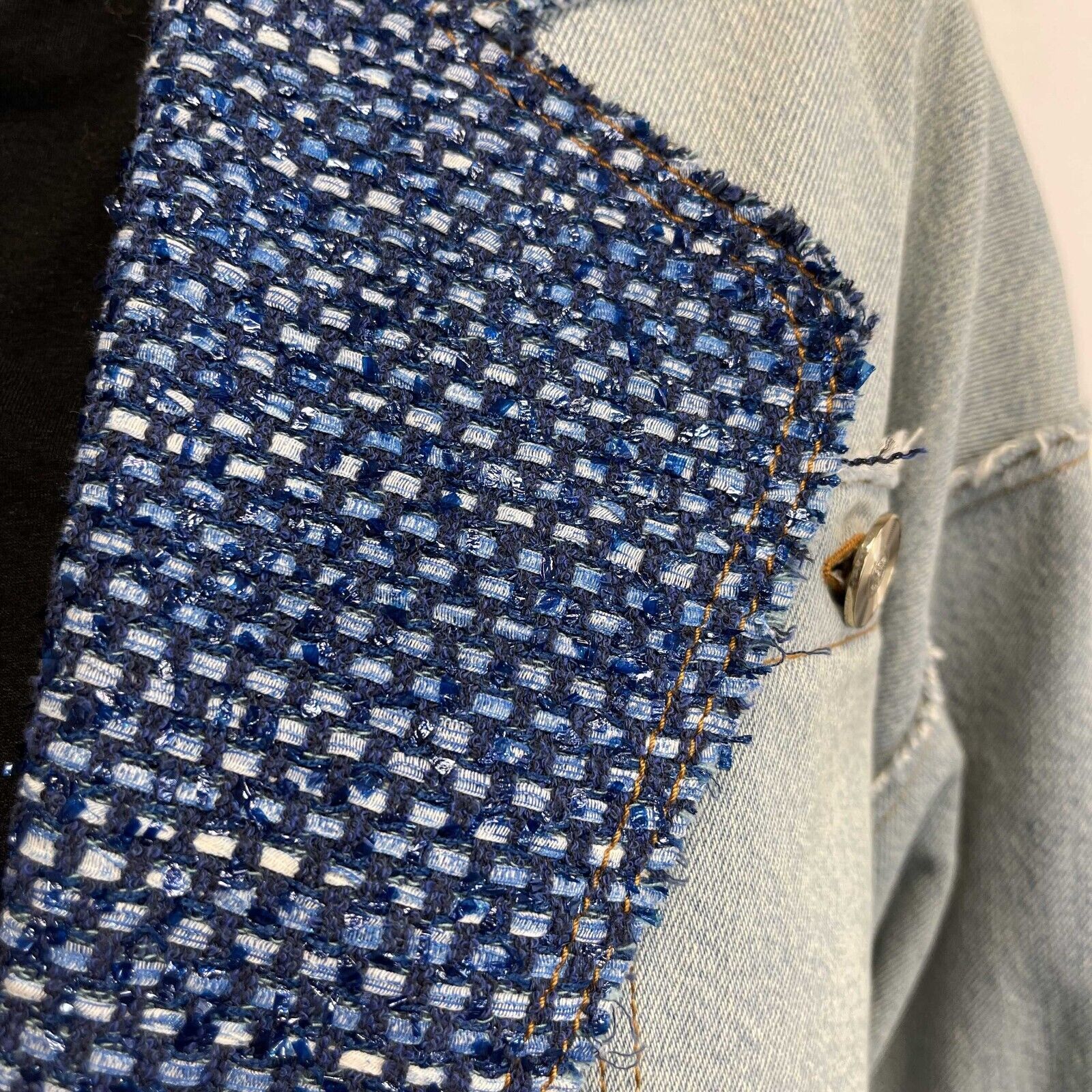 Chanel Excellent Denim Jean Jacket 2020 - Denim Blue, Size 38 US 6, Raw Edge Coat - Perfect for Casual Outfits, Streetwear & Fashionable Layering