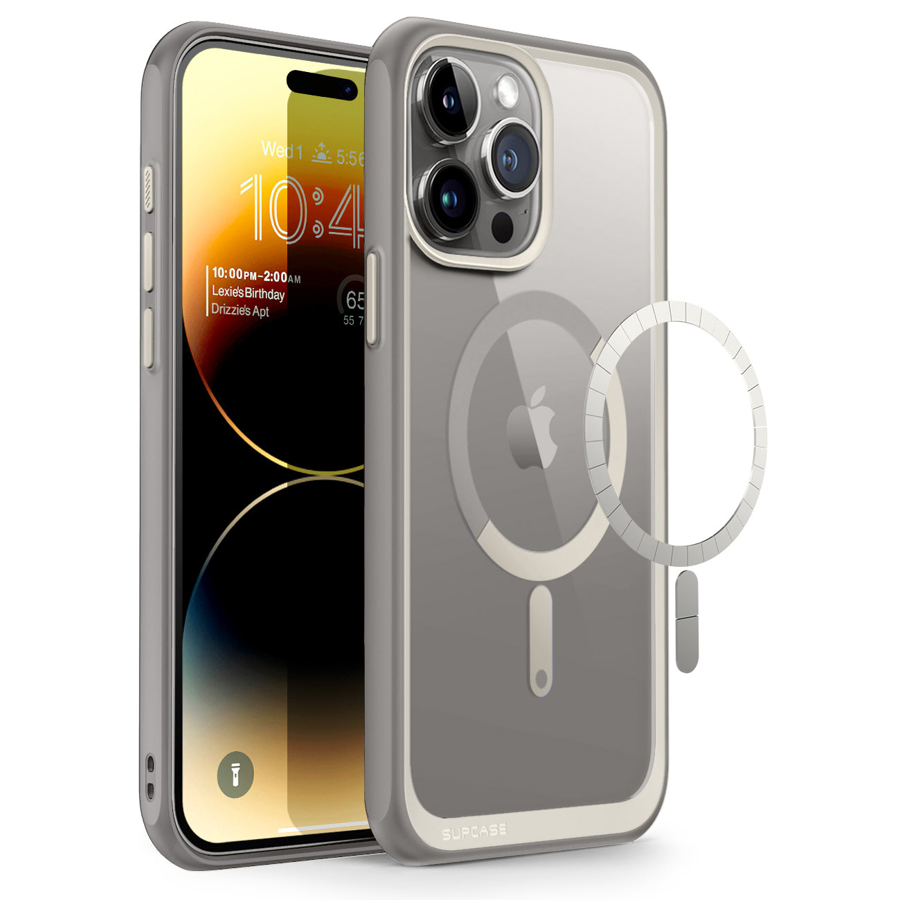 iPhone 15 Pro Max Case 6.7 Inch - Unicorn Beetle MAG Slim Clear Magsafe Protective Cover (Open Box, Gray) - Shockproof & Scratch Resistant for Daily Use, Travel & Outdoor Activities