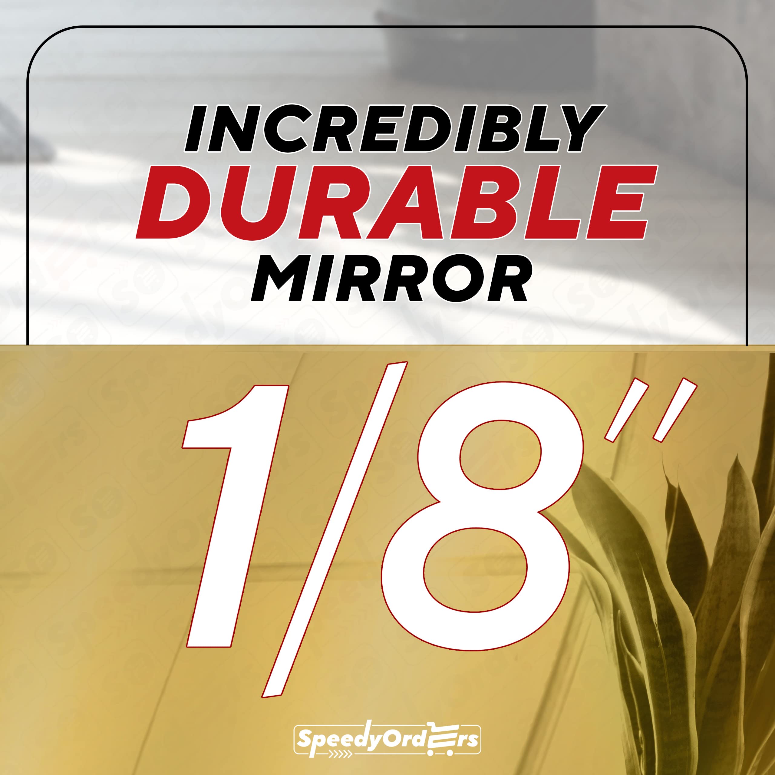 Premium Gold Acrylic Mirror Sheets - Shatterproof Plexiglass (2 Pack, 8.5