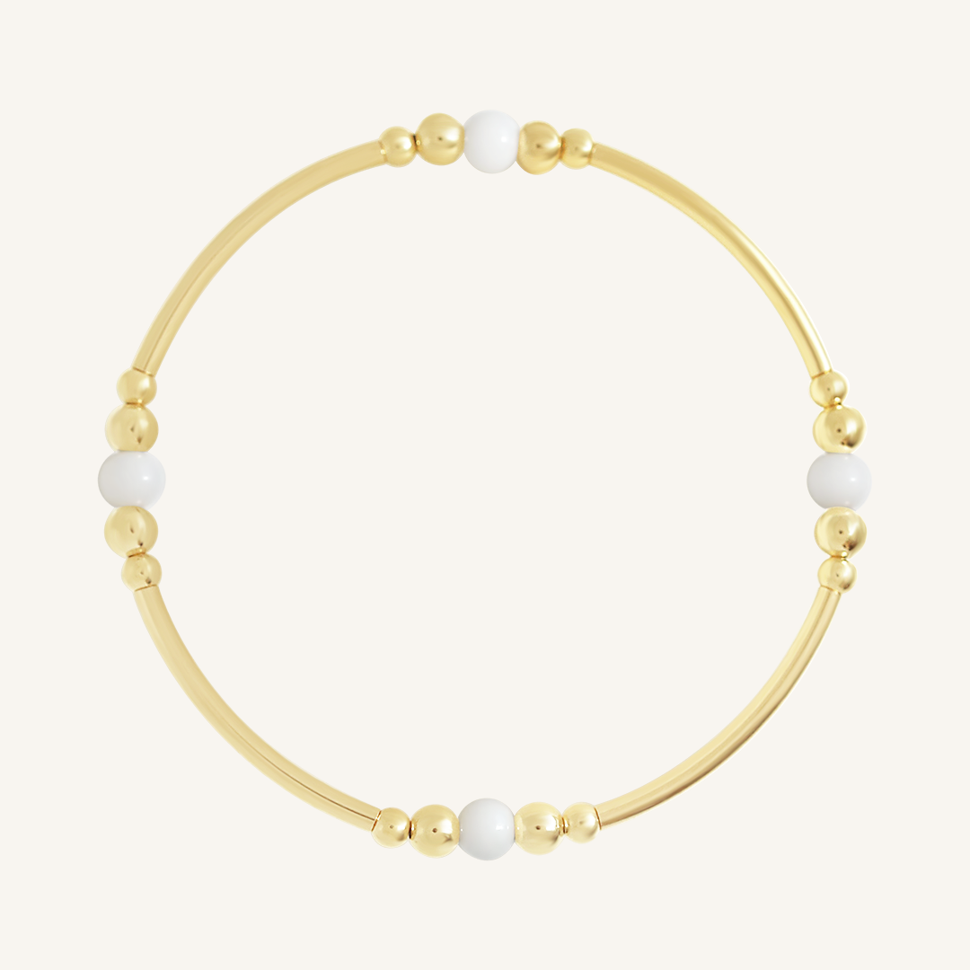 White Agate Ava Bracelet - Stone of Resilience & Protection | Healing Crystal Jewelry for Stress Relief, Meditation & Spiritual Growth