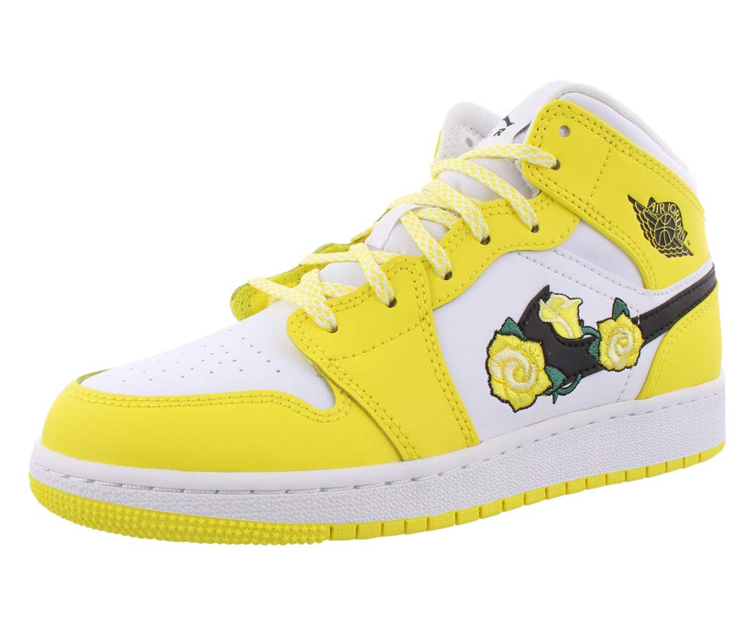 Jordan Youth Air 1 Mid GS Dynamic Yellow Basketball Shoes - Av5174-700 - Kids' Sneakers for School, Sports & Casual Wear