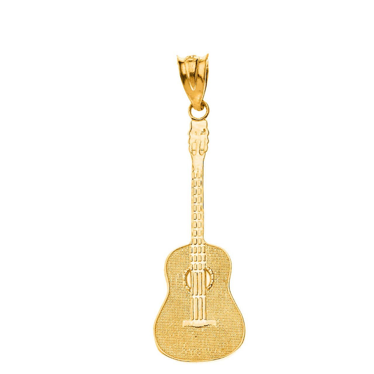 14K Gold Acoustic Guitar Pendant - Certified Real Gold Music Note Charm Necklace for Musicians & Music Lovers - Perfect Gift for Guitar Players, Singers & Music Enthusiasts