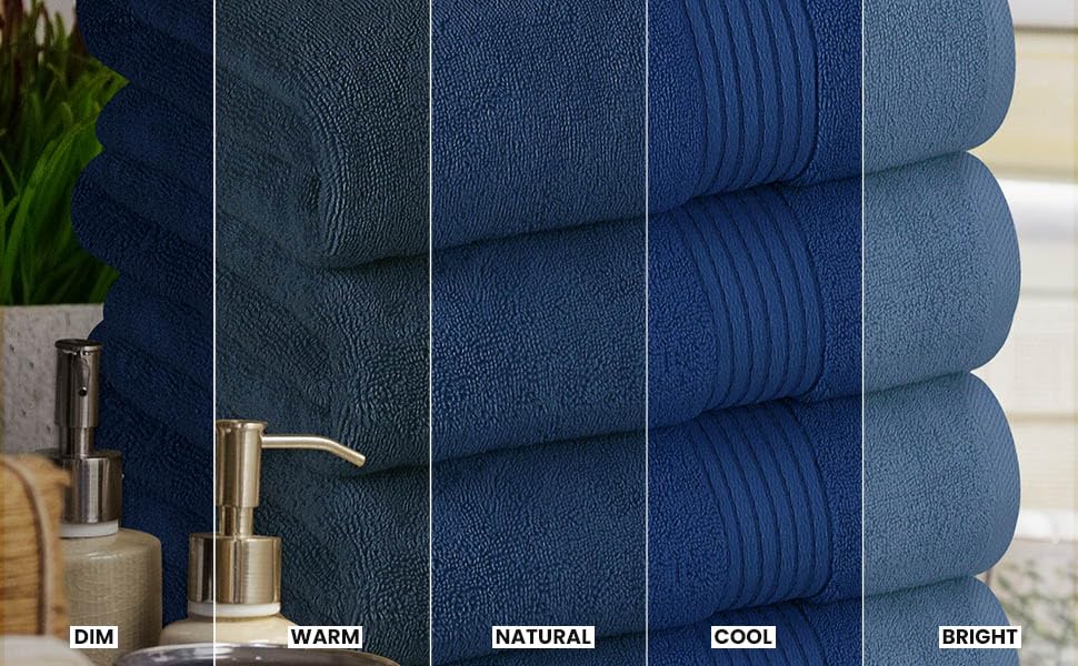 Utopia Towels 4-Pack Premium Bath Towels Set - 27x54 Inches, 100% Ring Spun Cotton, Quick Dry & Highly Absorbent, Ultra Soft for Spa, Gym, and Everyday Use (Navy Blue)