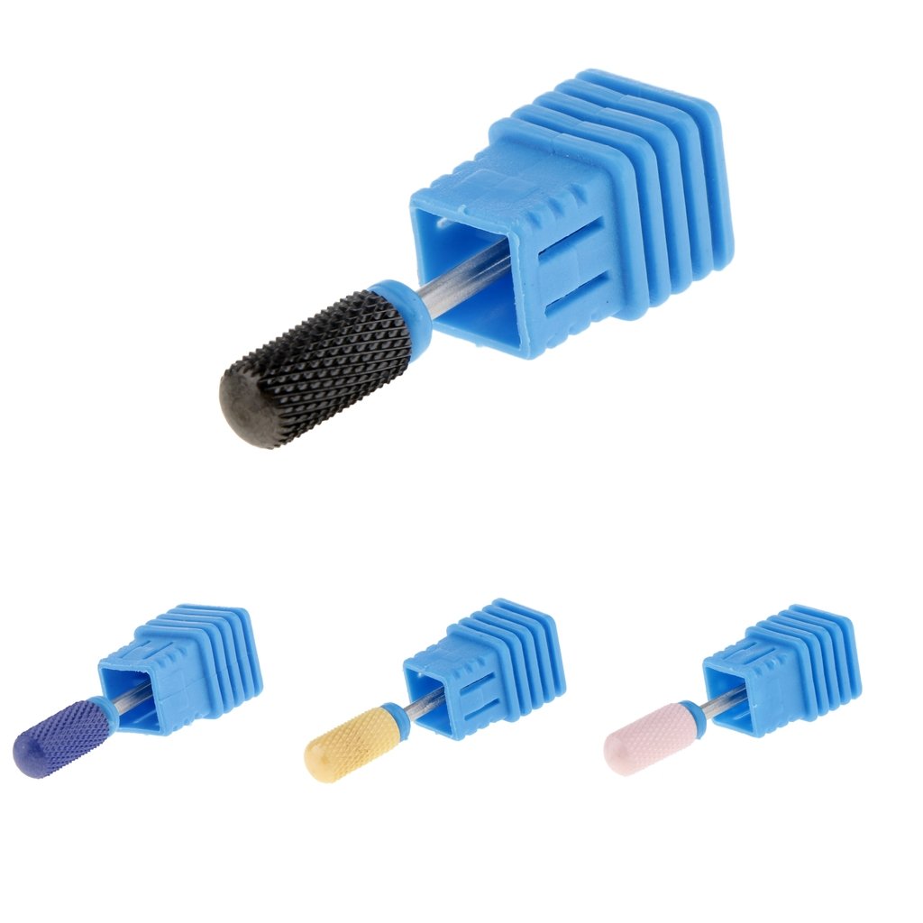VMS INDIA Professional Ceramic Nail Drill Bits - Medium Grit Manicure & Pedicure Burr Files for Salon & Home Use - Durable Black Nail Art Tools for Acrylic, Gel & Natural Nails