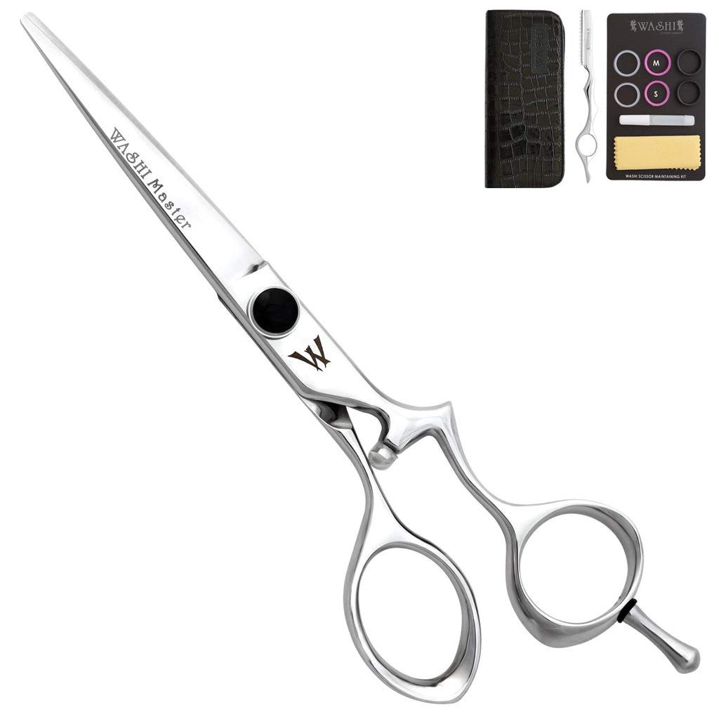 Washi Beauty Zip Master 5.5 or 6.0 Professional Japanese Steel Hair Cutting Shears - Precision Styling for Salon & Home Hairdressing