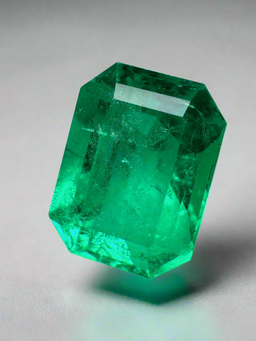 5.71 Carat 12x9mm Vivid Muzo Green Natural Loose Colombian Emerald - Classic Emerald Cut Gemstone for Jewelry Making, Engagement Rings & Luxury Gifts