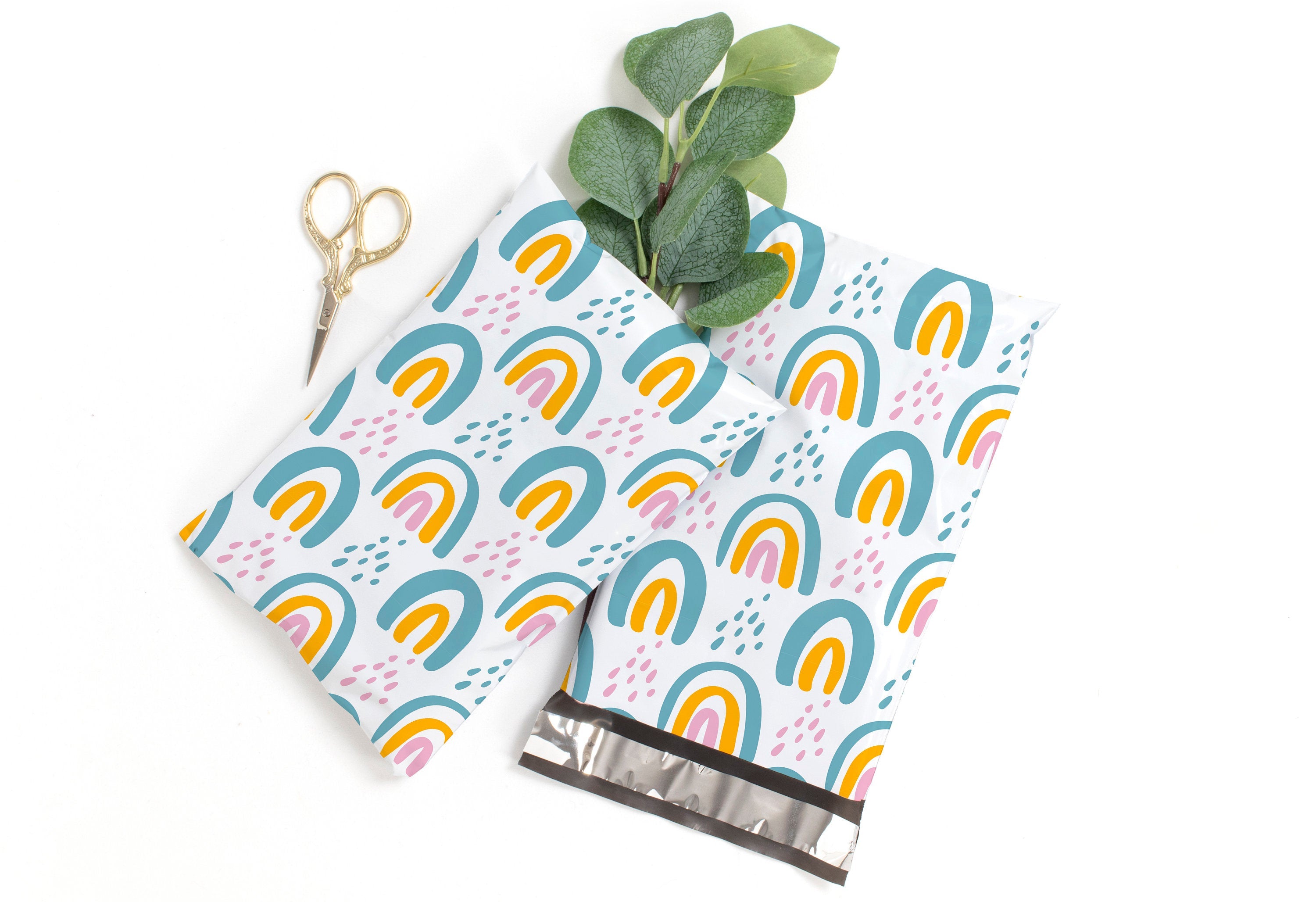 Boho Rainbow Polymailers 6x9 - Eco-Friendly Mailing Envelopes for Etsy Sellers, Small Businesses & Online Shops - Perfect for Shipping Jewelry, Crafts & Lightweight Items