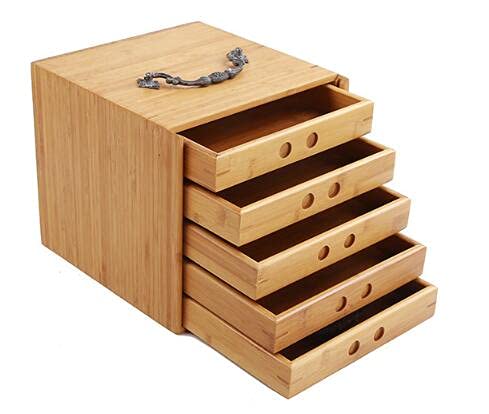 5-Layer Natural Bamboo Tea Storage Box - Premium Puer Tea Canister Set for Tea Lovers | Perfect for Home, Office & Tea Ceremony Accessories