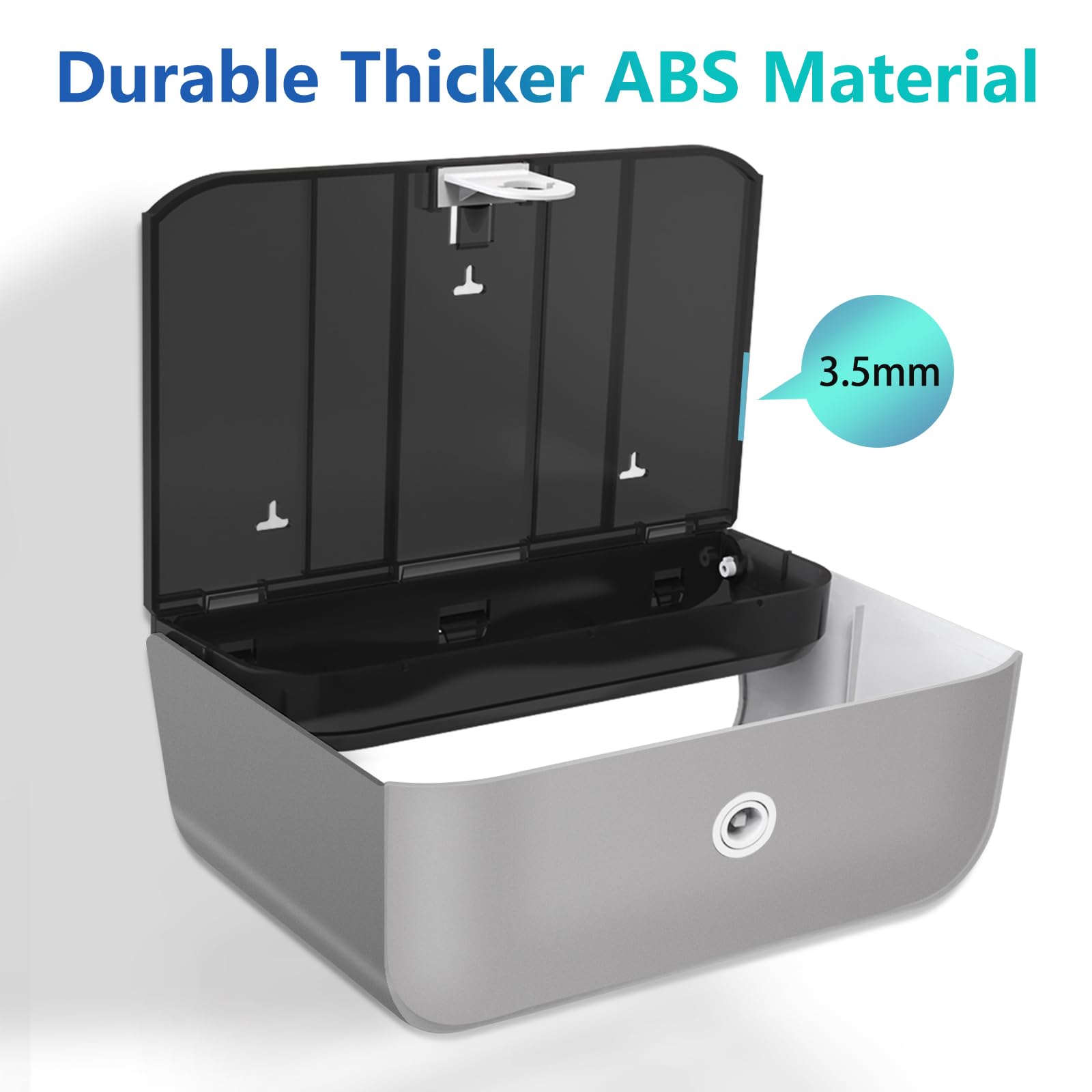 Premium Paper Towel Dispenser for Bathroom & Kitchen - Wall Mount, No-Hole Installation, Fits Multifold/Trifold/C-Fold Towels - Ideal for Homes, Offices & Restaurants