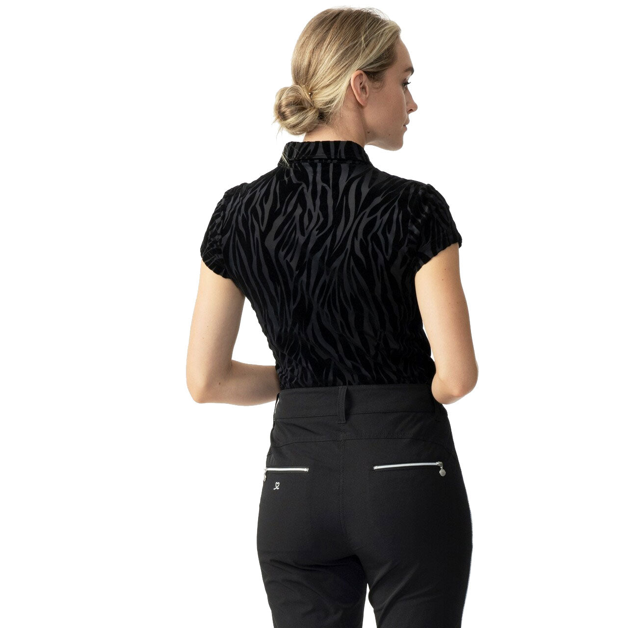 Women's Black Cap Sleeve Golf Polo - Breathable Moisture-Wicking Daily Sports Shirt for Golf, Tennis & Casual Wear