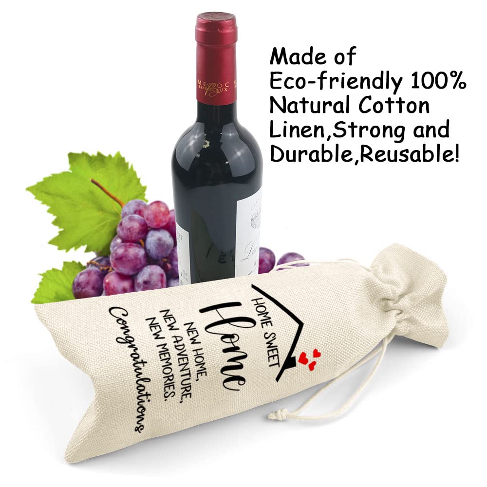 LANBAIHE Elegant Wine Gift Bags for Housewarming - Perfect First Home Gift for Men, Women, Mom, Dad, Friends & Coworkers - New Homeowner Present for Celebrations & Special Occasions - Ideal for House Parties, Anniversary Gifts & Welcoming New Neighbors