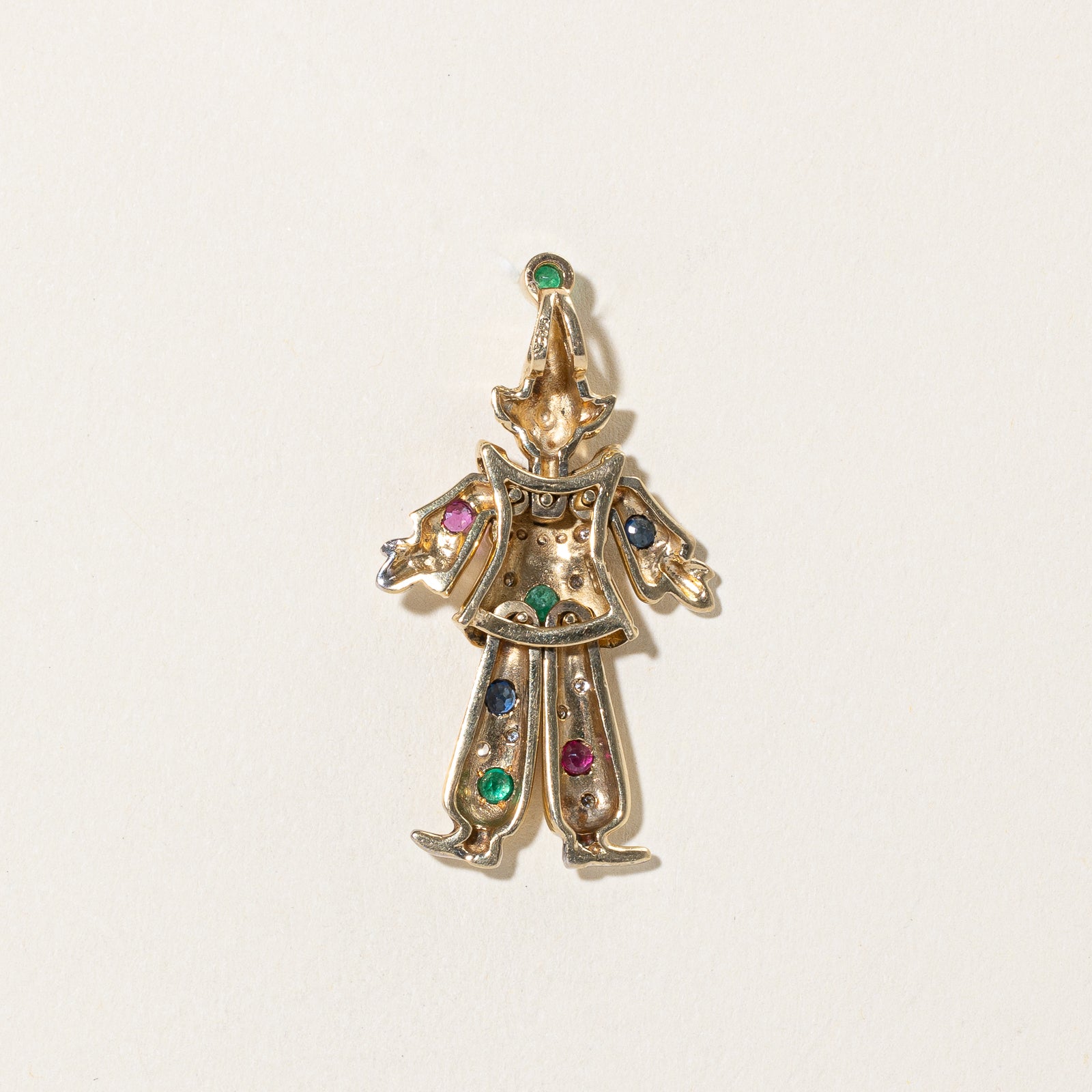 Multi Gemstone Clown Pendant Necklace - 0.40ctw & 0.09ctw Natural Gemstones - Elegant Jewelry Gift for Women - Perfect for Parties, Birthdays & Special Occasions