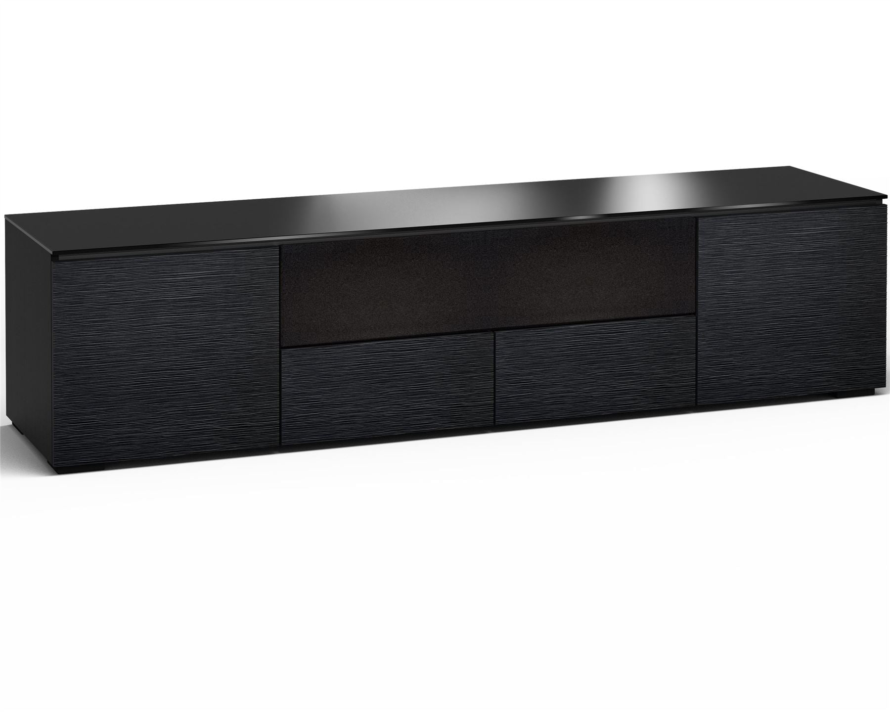 Salamander Chicago 245 Quad AV Cabinet - Black Oak Finish for Home Theater & Media Storage - Perfect for Living Room, Basement, or Office Entertainment Setup