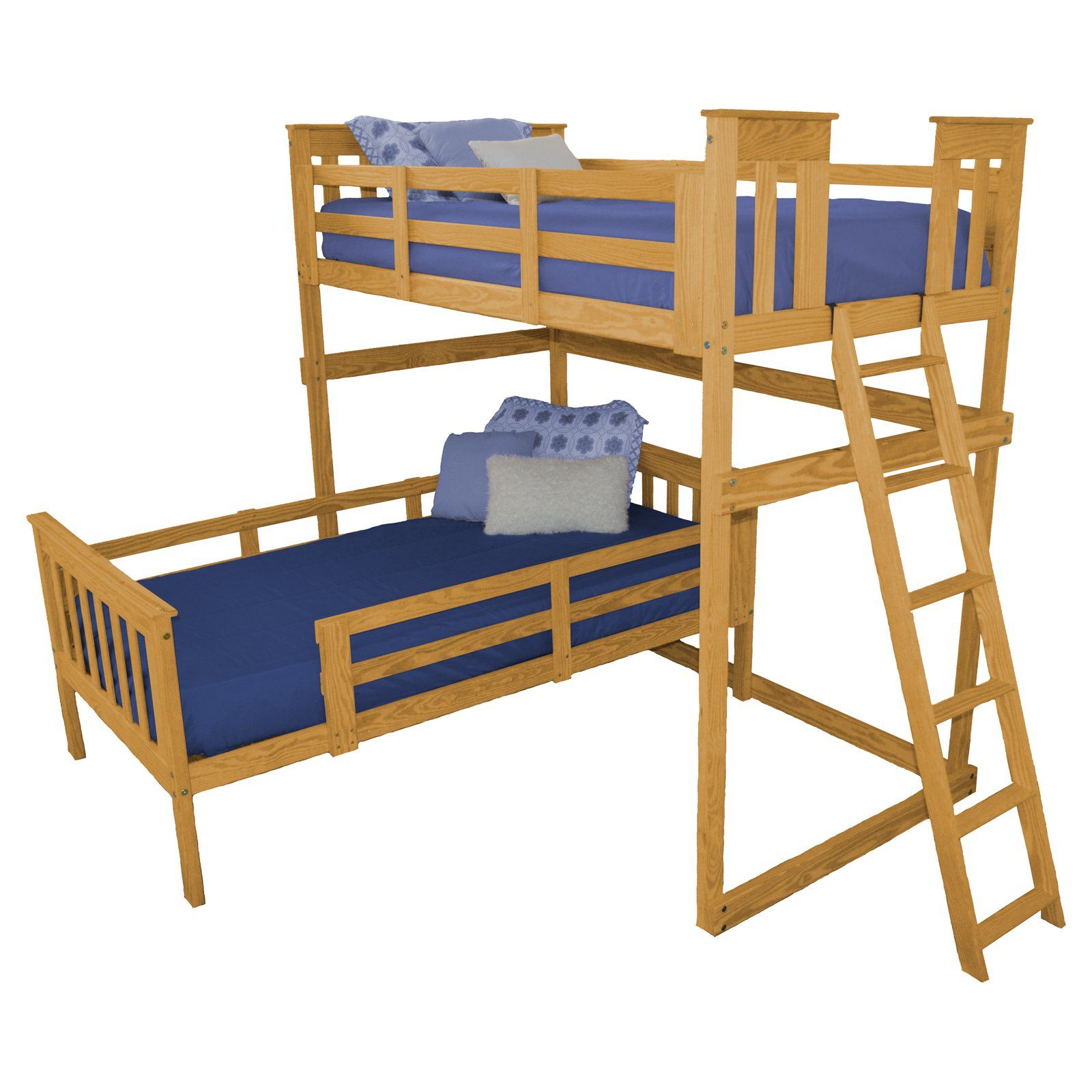 A&L Furniture Mission Style Loft Bed with End Ladder - Space Saving Twin Size Bed for Kids & Teens - Perfect for Small Bedrooms, Dorm Rooms & Studio Apartments