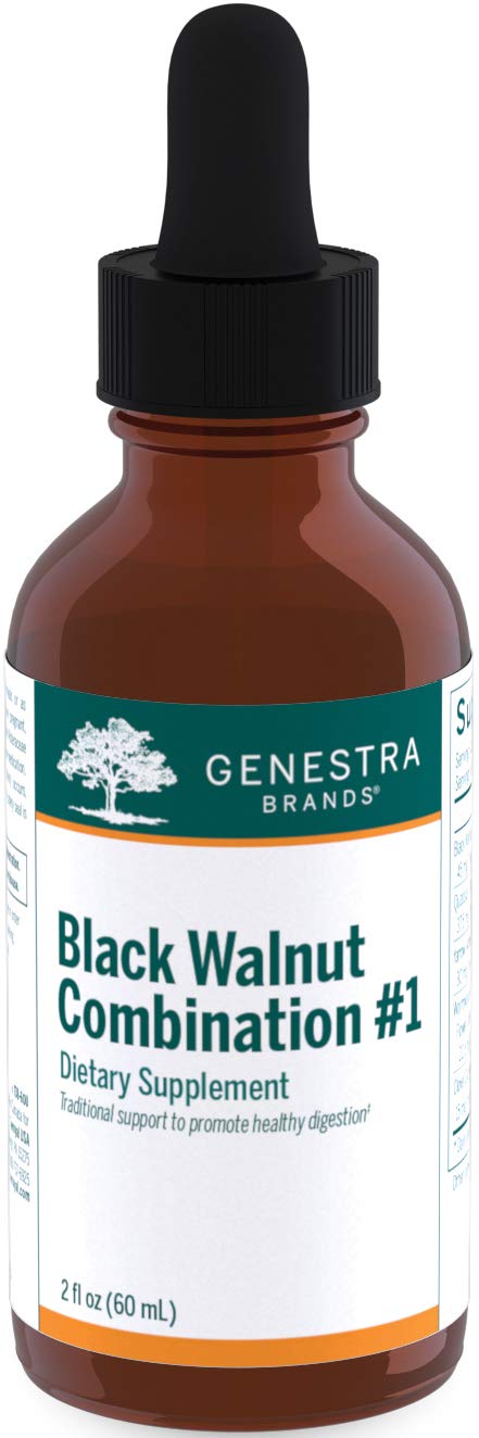 Genestra Brands Black Walnut Combination #1 - Herbal Digestive Support Liquid Supplement for Gut Health (2 fl oz) - Promotes Digestion & Detox, Ideal for Cleansing & Wellness Routines