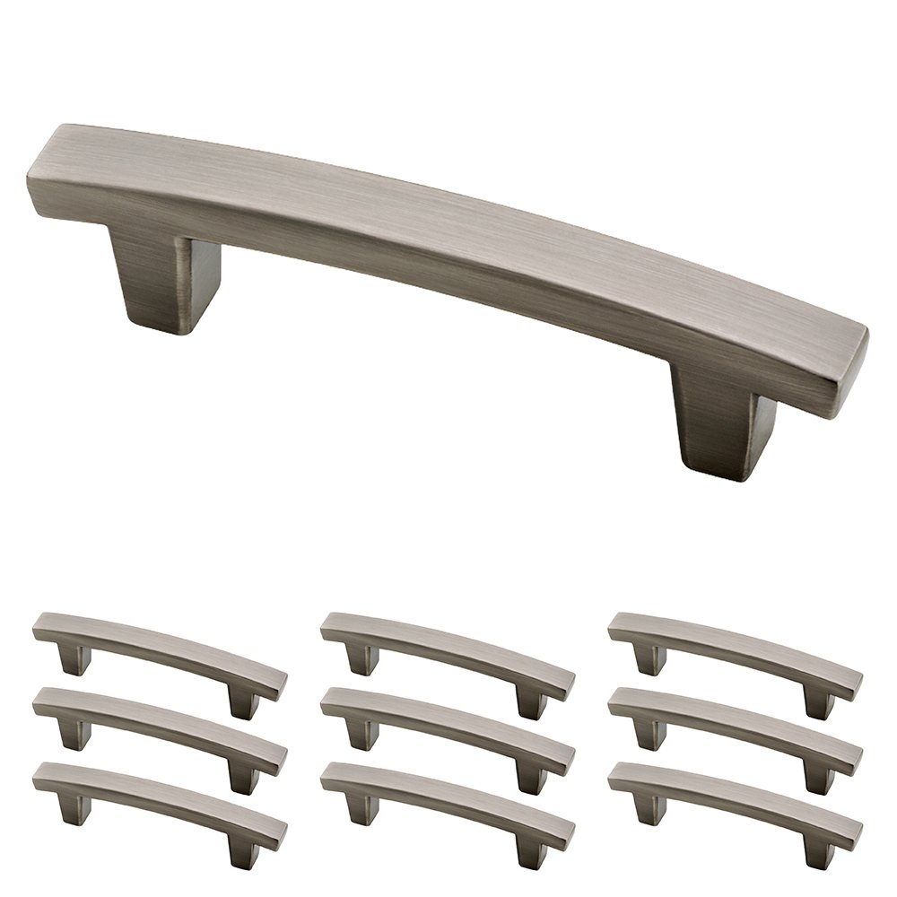 Franklin Brass Pierce 10-Pack Cabinet Handles 3 Inch Hole Center - Heirloom Silver Kitchen Drawer Pulls for Dresser & Furniture Hardware (P29519K-904-B) - Perfect for Kitchen Cabinets, Bathroom Vanities & Bedroom Furniture
