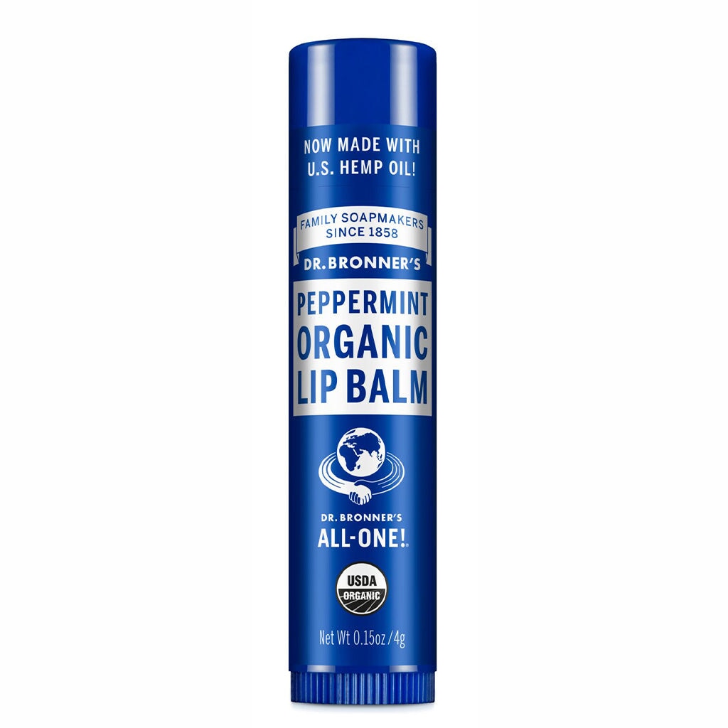 Dr. Bronner's Organic Peppermint Lip Balm - Moisturizing & Soothing Lip Care for Dry, Chapped Lips - Perfect for Winter, Outdoor Activities & Daily Hydration