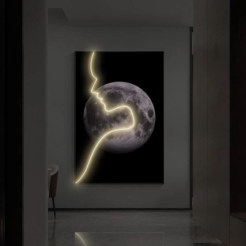 Abstract Figure LED Porch Wall Art - Modern Outdoor Light Sculpture for Patio, Garden & Entryway Decor - Energy Efficient Waterproof Landscape Lighting for Home & Commercial Use