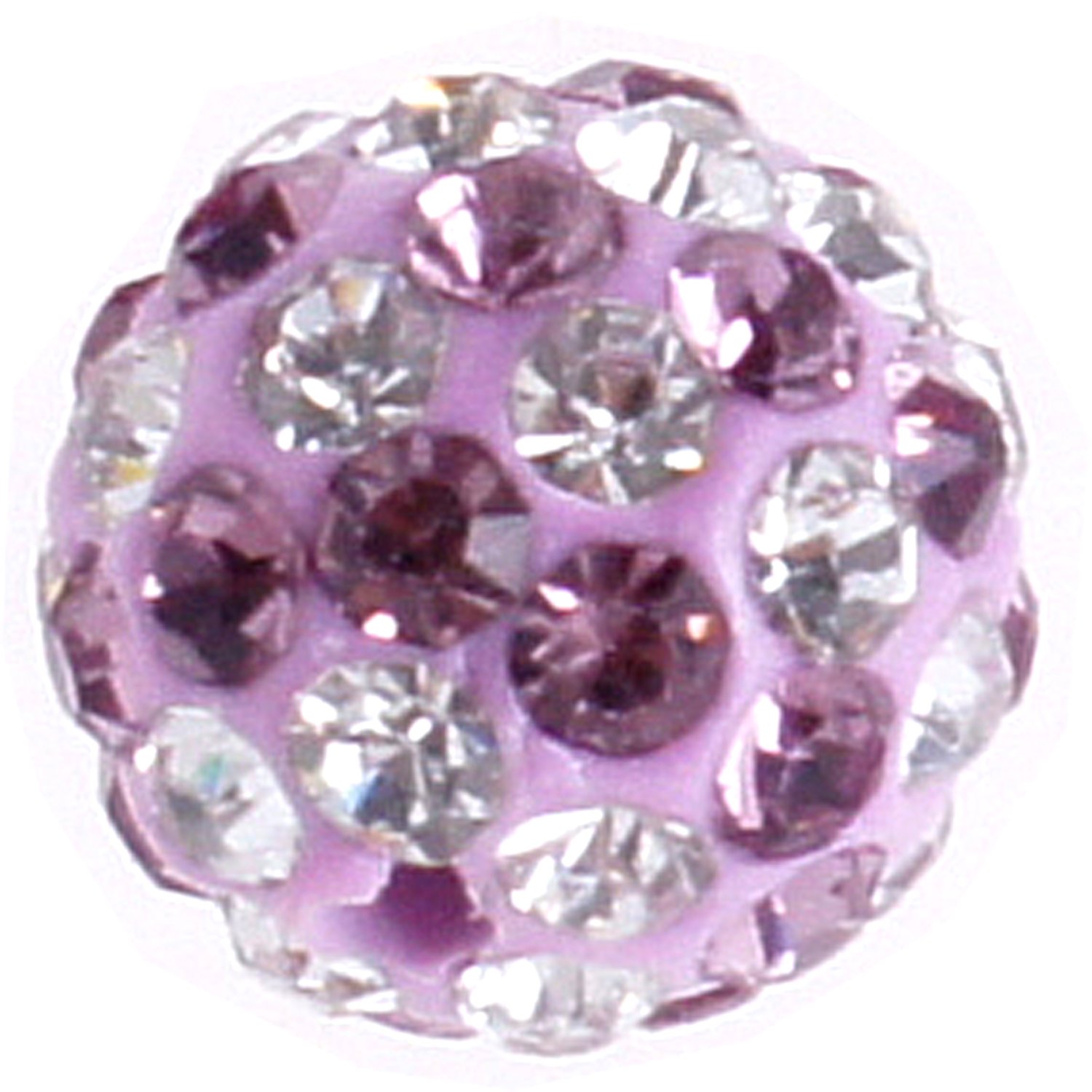 50pcs 10mm Purple Czech Crystal Round Disco Ball Clay Beads for Shamballa Bracelet Making - DIY Bohemian Jewelry Supplies for Women, Party Decor & Home Craft Projects