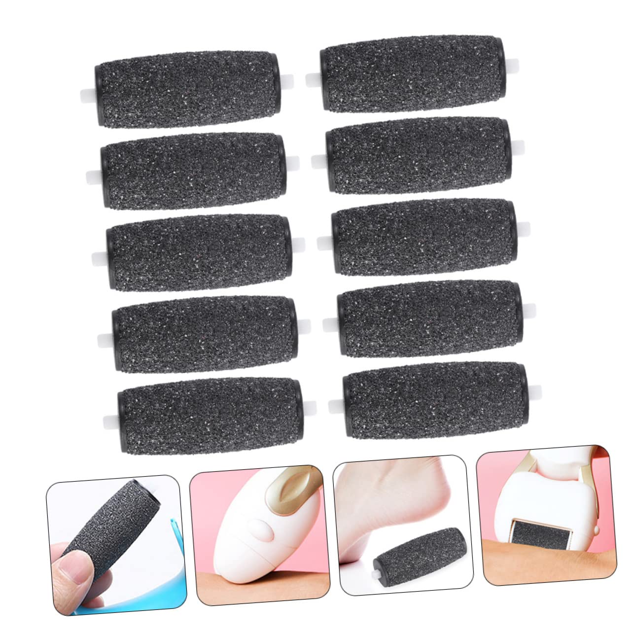 Beavorty 10pcs Electric Foot File Replacement Rollers - Upgraded Pedicure Tools for Dead Skin Removal & Foot Care - Perfect for Home Spa, Salon Use & DIY Pedicure Kits