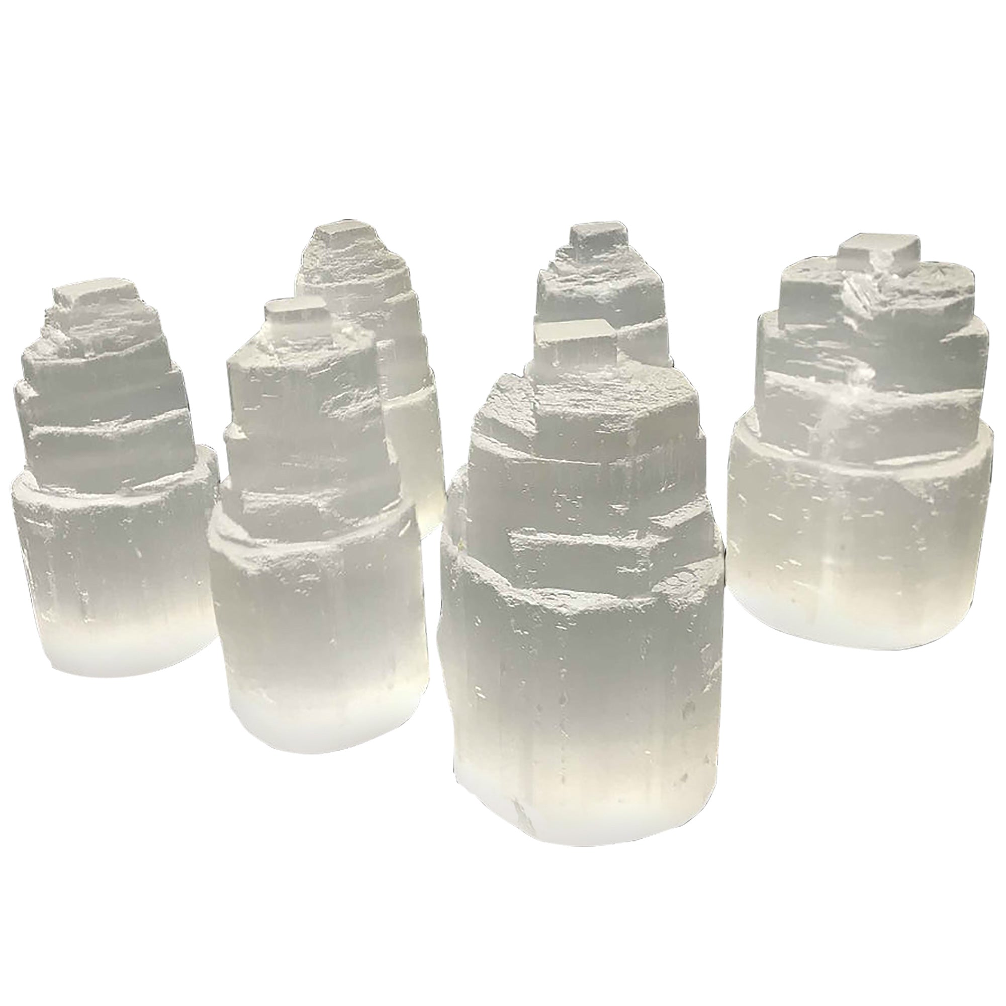 Natural Self Standing Selenite Crystal Pagoda Tower - Energy Cleansing & Healing Stone for Meditation, Chakra Alignment - Spiritual Home Decor & Protection Crystal (12