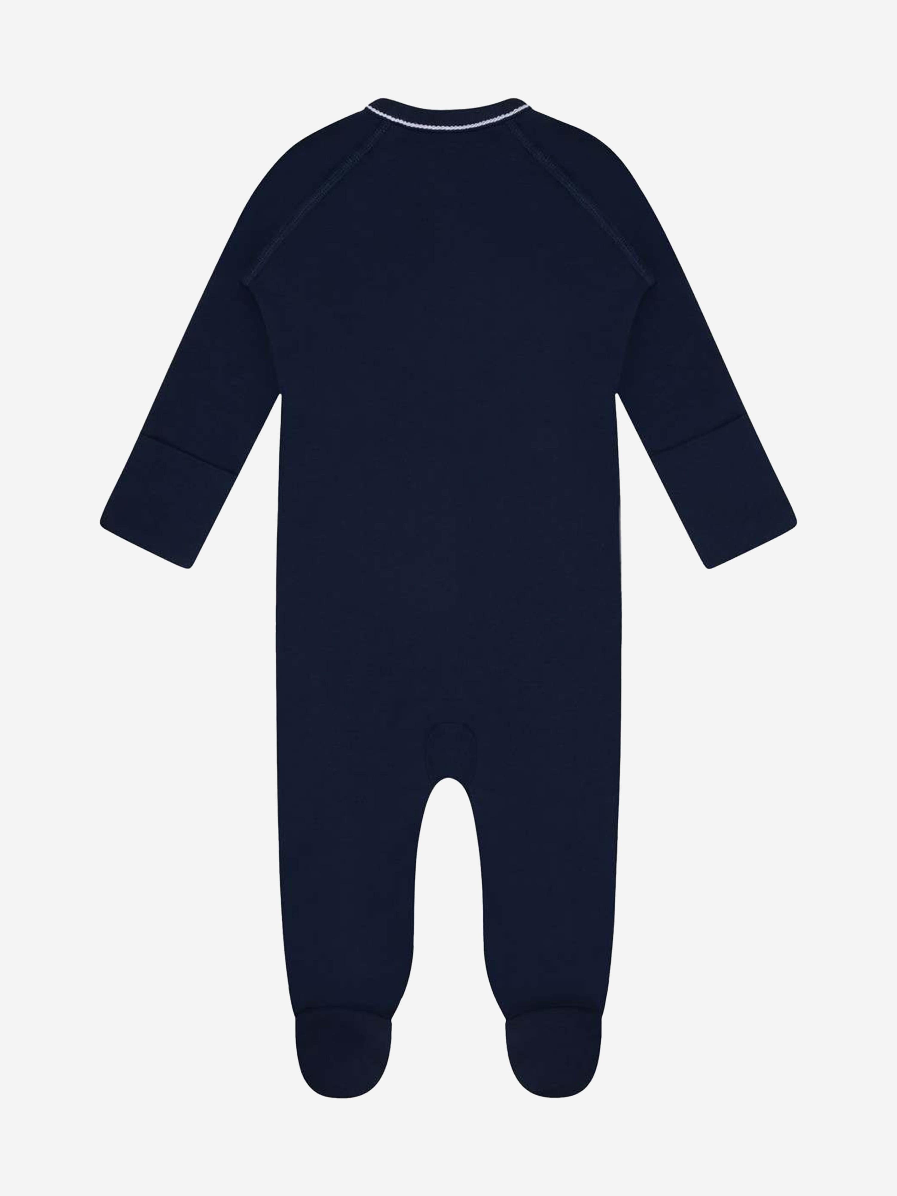 Baby Boys Logo Babygrow in Navy - Soft Cotton Infant Bodysuit for Newborns & Toddlers - Perfect for Playtime, Daycare & Family Outings
