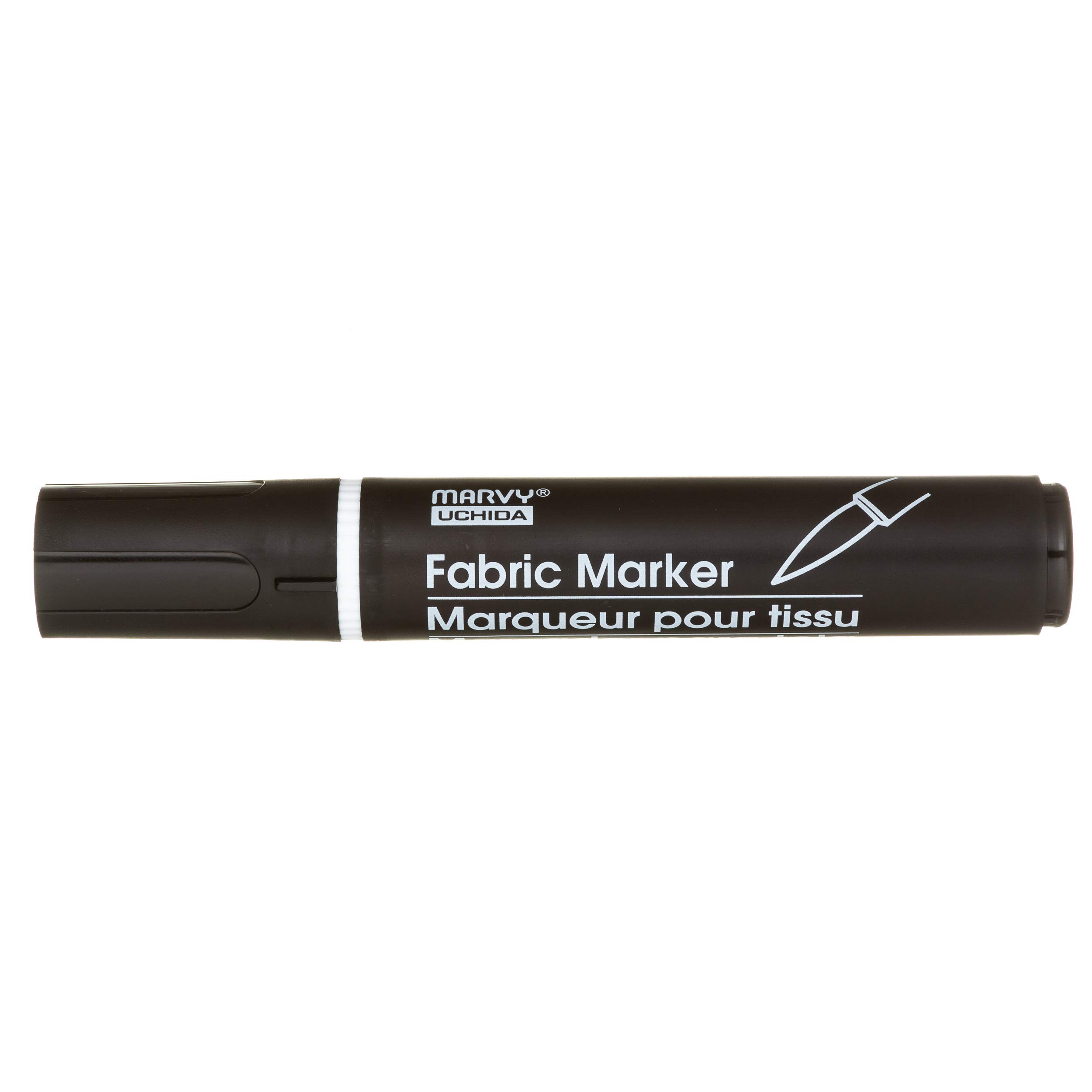 Uchida of America Black Fabric Markers Set - 6 Pack Permanent Fabric Pens for DIY Crafts, Clothing Customization & Textile Art Projects