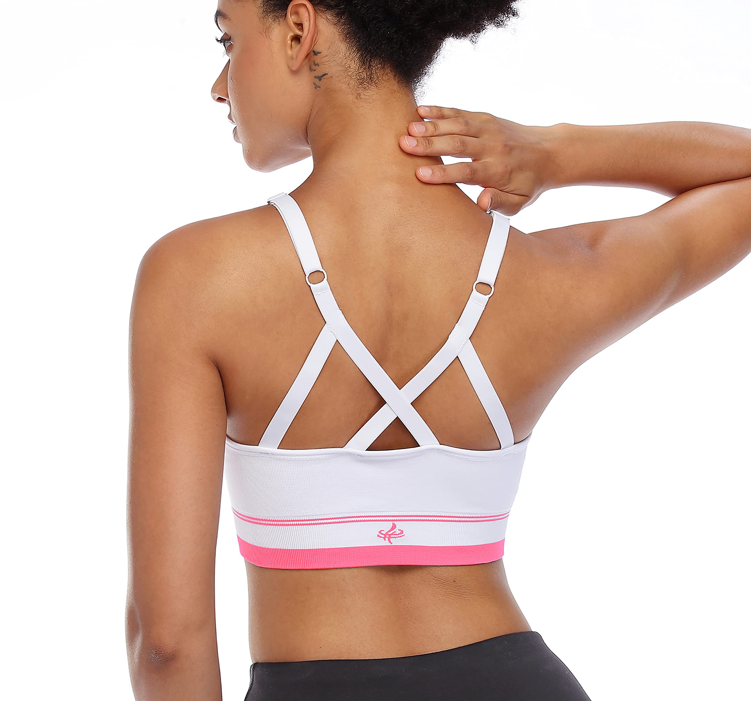 ANGOOL Women's Longline Medium Support Sports Bra - Wirefree Padded Yoga Bra with Adjustable Straps for Running, Gym & Workout | Comfortable Athletic Top for Active Lifestyles