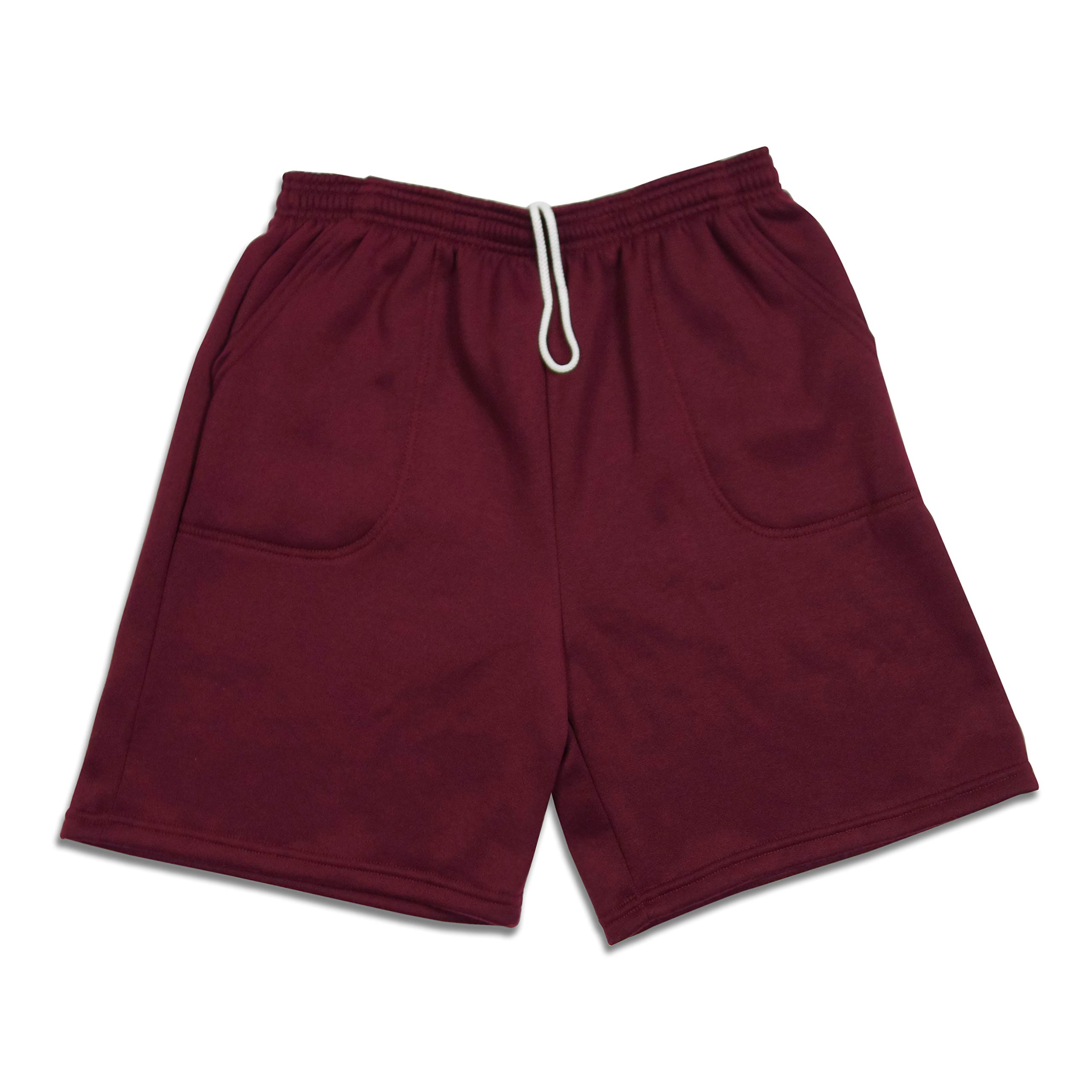 Men's Casual Brushed Fleece Shorts with Pockets & Drawstring - Made in USA - Comfortable Lounge & Sleepwear for Home, Gym, and Outdoor Activities