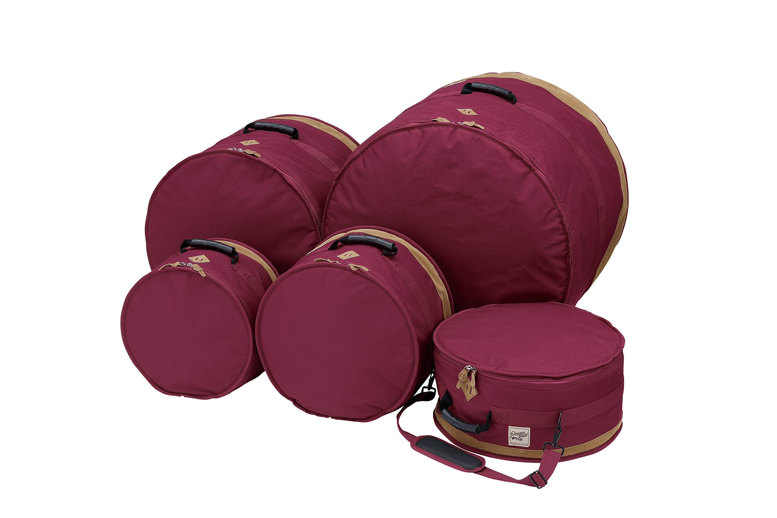 Tama Powerpad Designer 5-Piece Drum Bag Set - Wine Red | Premium Drum Case for Gigging Musicians | Perfect for Live Performances, Studio Sessions & Travel Protection