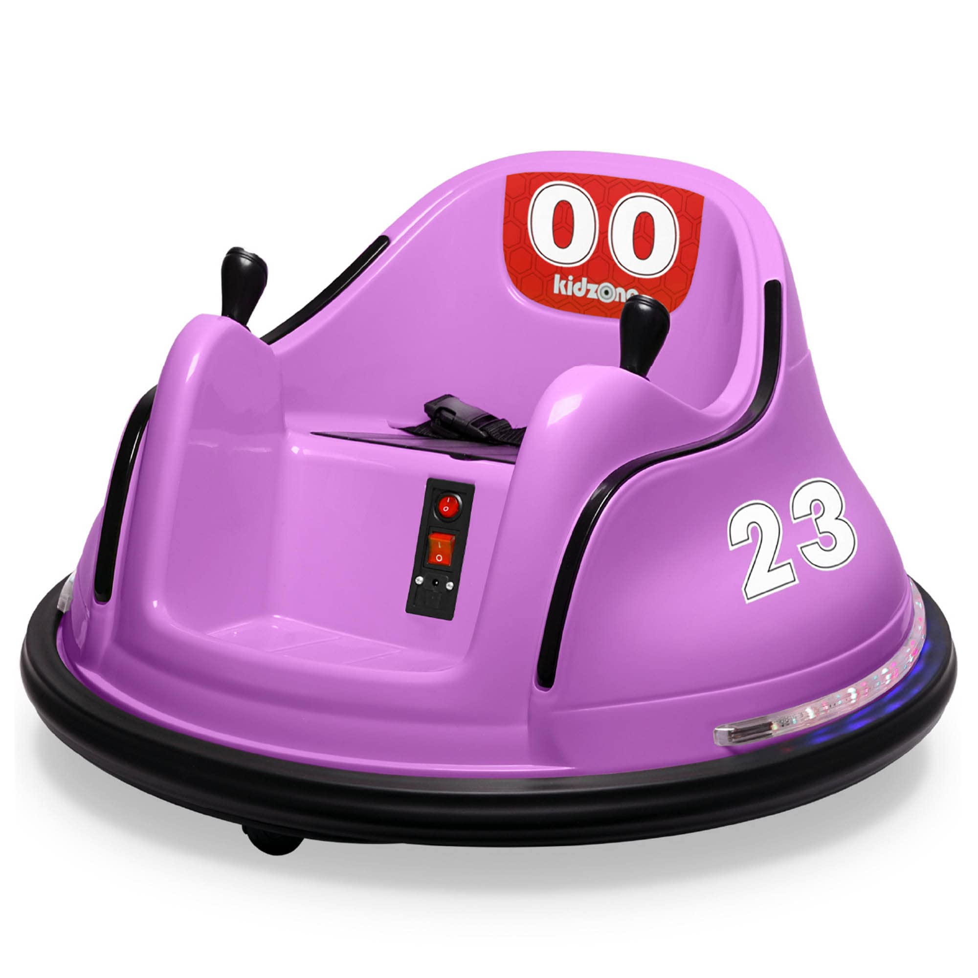 Kidzone 6V Electric Ride On Bumper Car for Kids & Toddlers 1.5-6 Years - DIY Sticker Remote Control Bumper Toy with LED Lights & 360° Spin - ASTM Certified - Perfect for Indoor Playrooms, Birthday Gifts & Backyard Fun